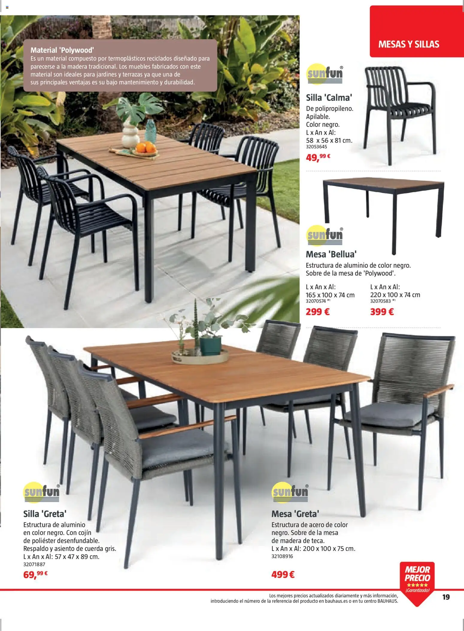Bauhaus Verano │ válido desde el 16.03.2026 | Página: 19 | Productos: Muebles, Cojín, Mesa, Silla
