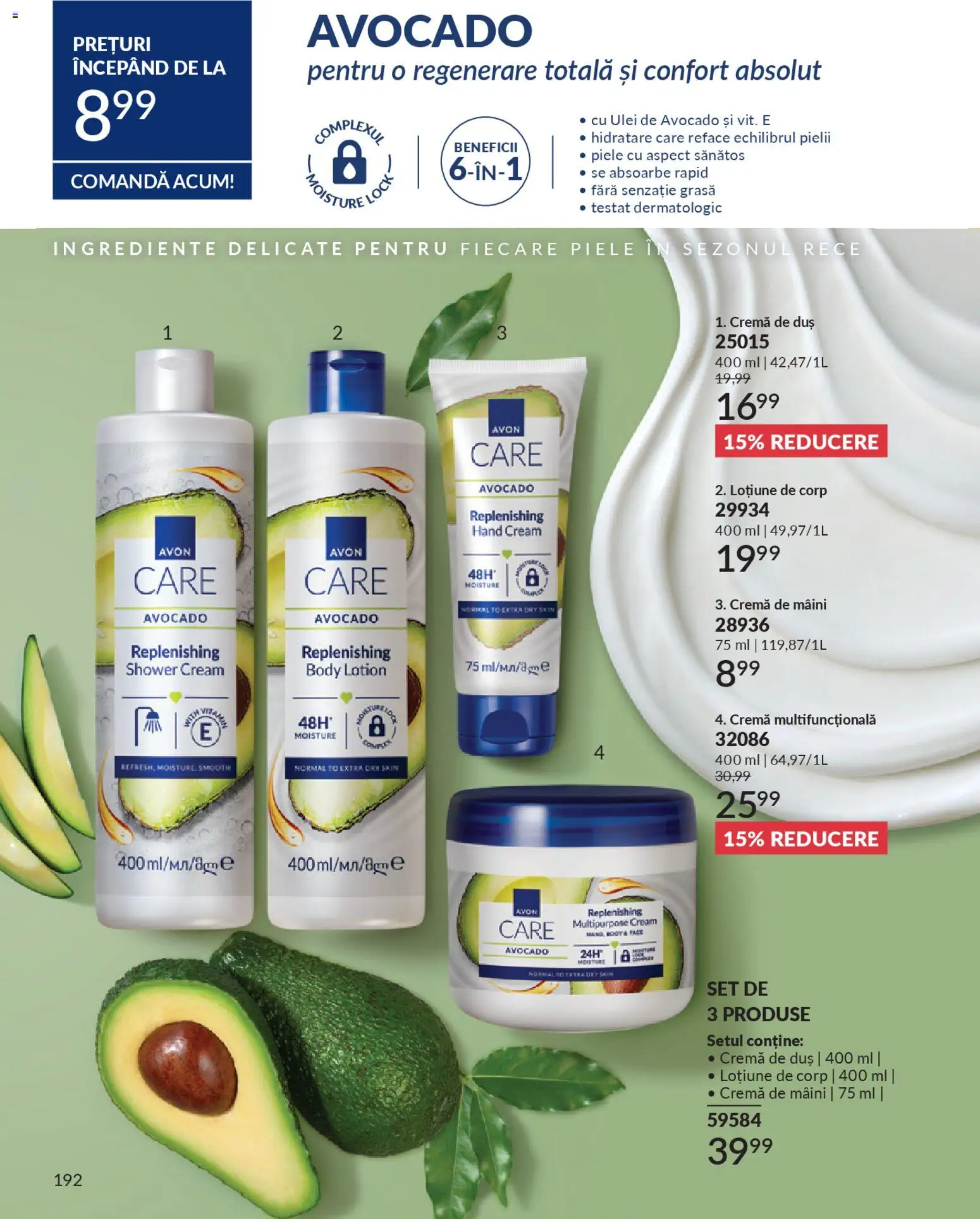 Noul catalog Avon – valabil de la 01.01.2026 | Pagină: 194 | Produse: Body, Duș, Cremă, Cremă de mâini