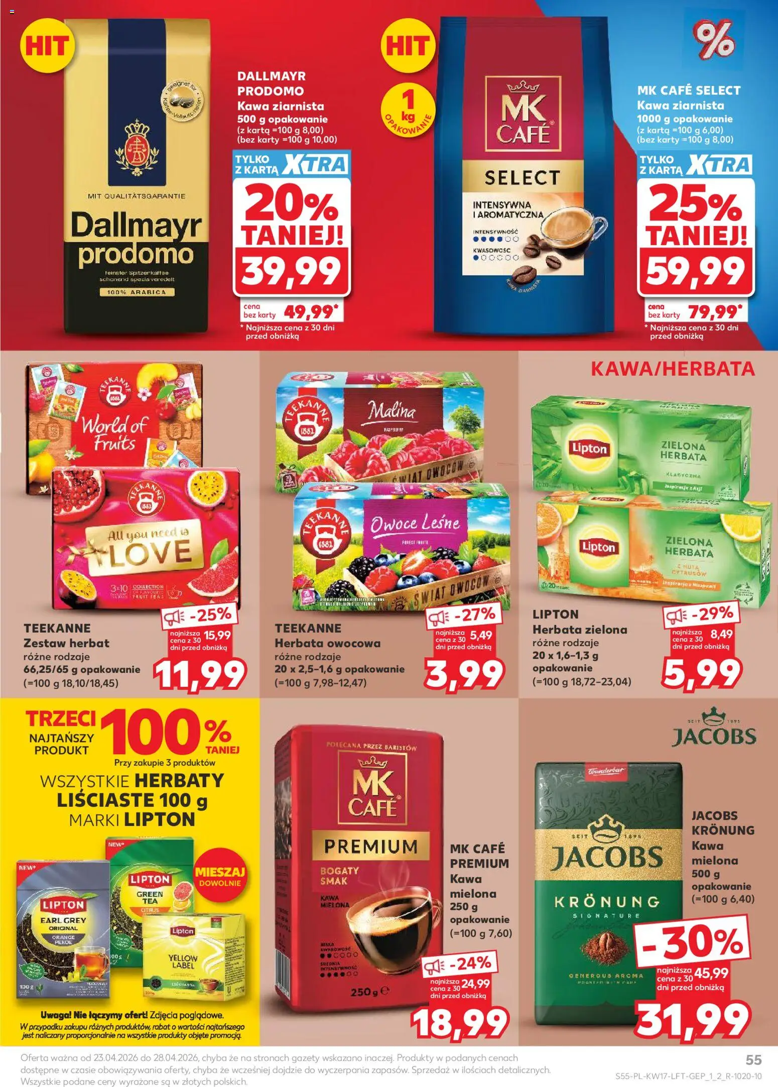 Kaufland gazetka od 23.04.2026 | Strona: 55 | Produkty: Karta, Malina, Kawa ziarnista, Owoce