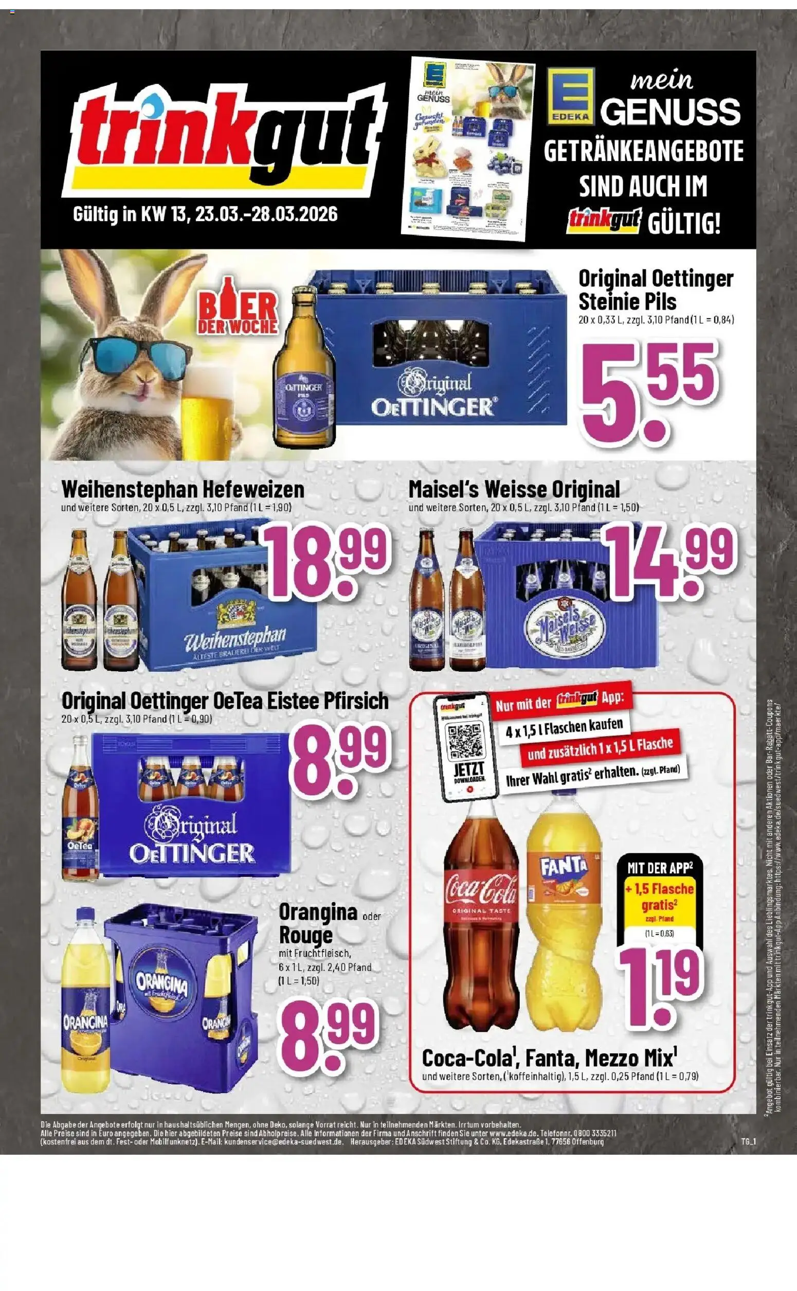 E center Prospekt Reutlingen	 – gültig ab 23.03.2026 | Seite: 60 | Produkte: Fanta, Rouge, Oettinger, Pfirsich