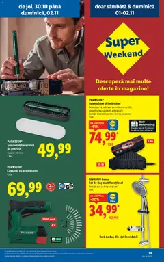 Ofertele Lidl valabile de la 27.10.2025 | Pagină: 39 | Produse: Pară, Încărcător, Makarna sosu, Duș