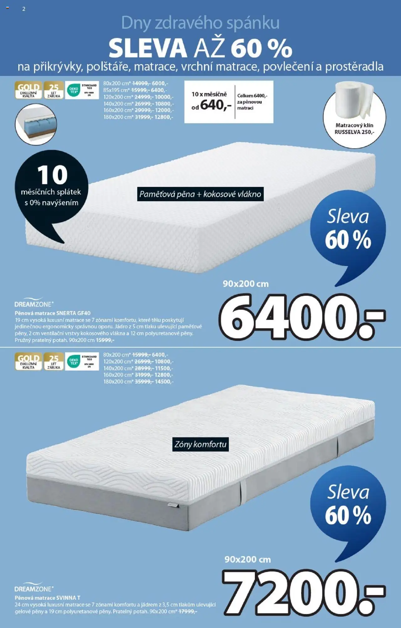 JYSK leták - Skvělá nabídka od 08.10.2025 | Strana: 2 | Produkty: Prostěradla, Povlečení, Matrace