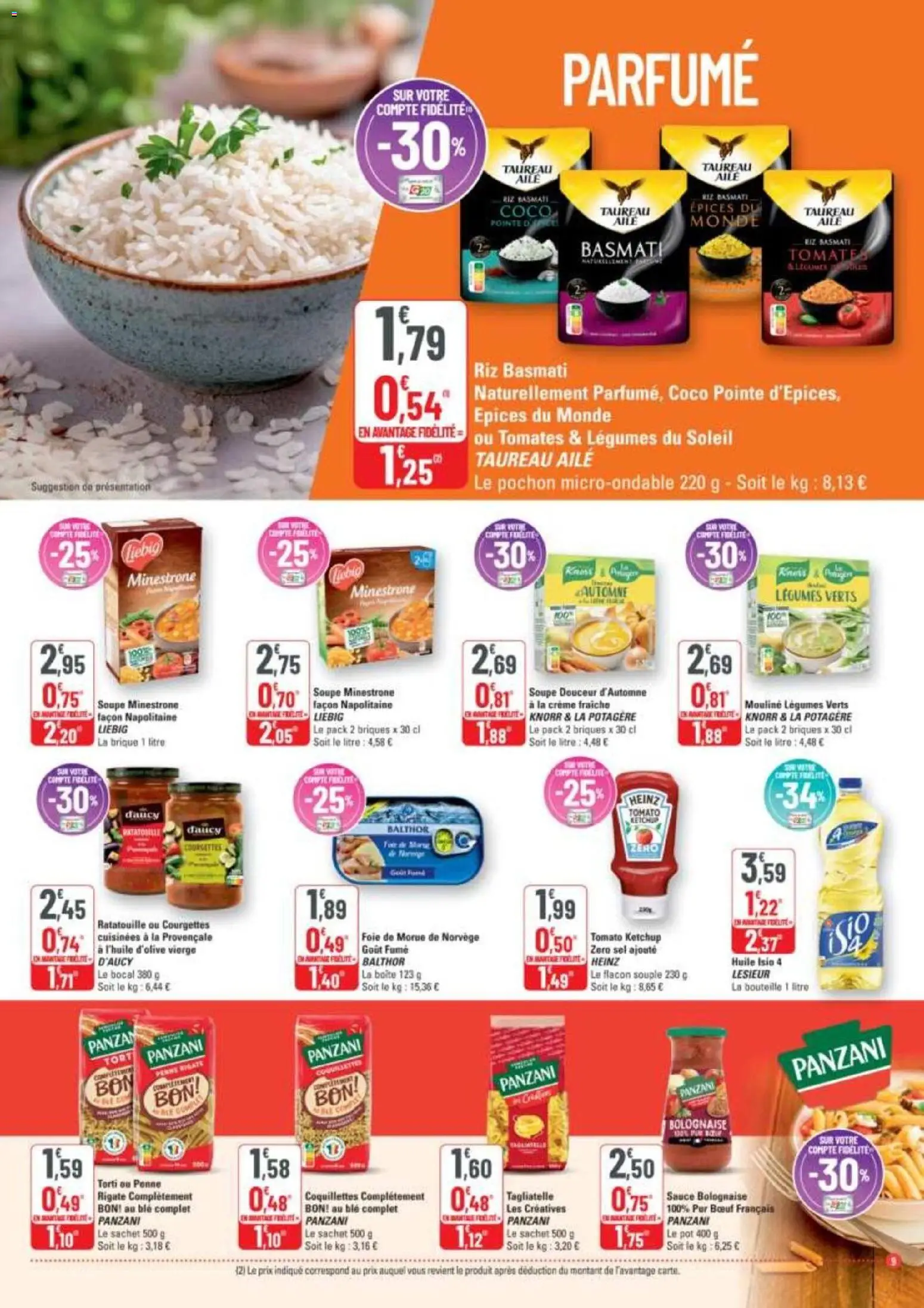 {H1} | Page: 9 | Produits: Riz basmati, Huile, Riz, Coquillettes
