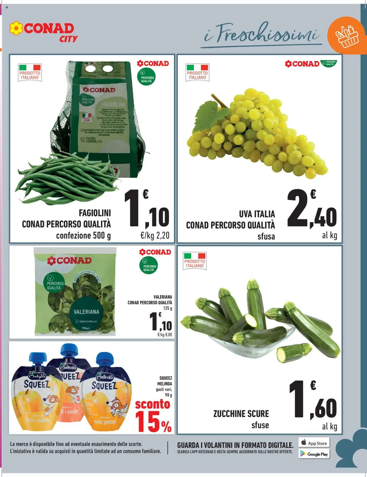 Volantino Conad del 19.09.2025 | Pagina: 5 | Prodotti: Valeriana, The, Zucchine, Fagiolini