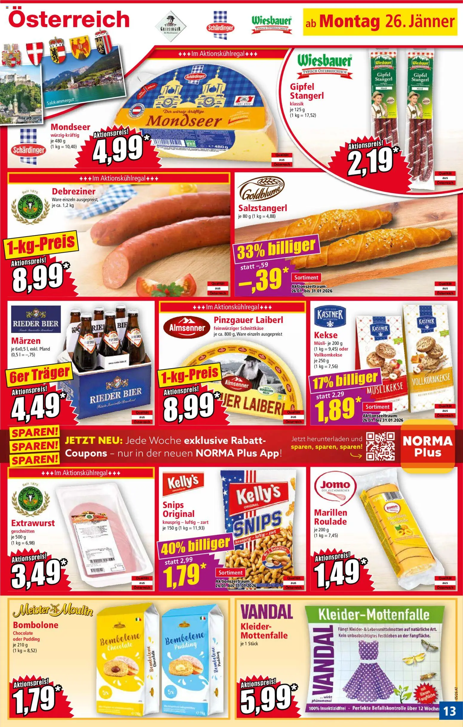 Norma Flugblatt gültig ab 26.01.2026 | Seite: 13 | Produkte: Kekse, Bier