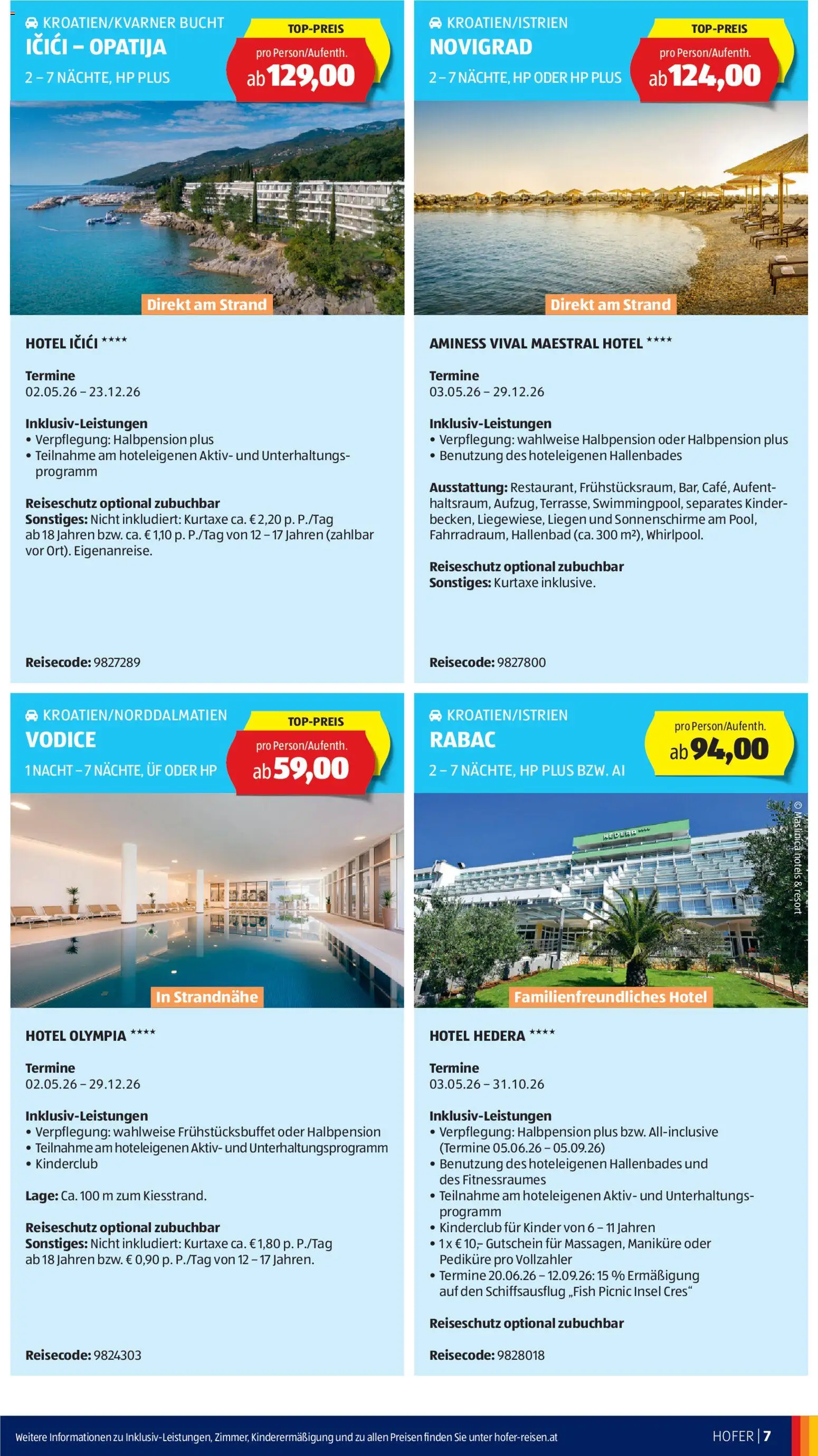 Hofer - Hofer Reisen Katalog gültig ab 29.04.2026 | Seite: 7