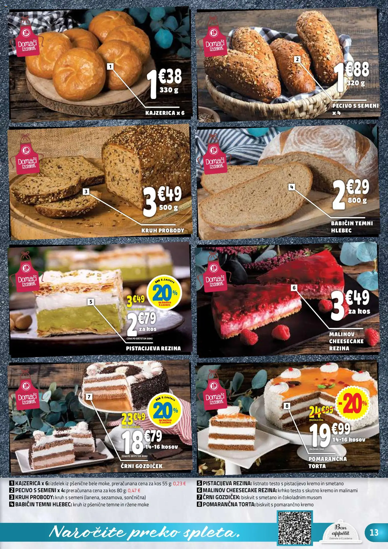 Novi E.leclerc katalog ponudbe – veljaven od 25.02.2026 | Stran: 13 | Izdelki: Torta, Kos, Hlebec, Kruh
