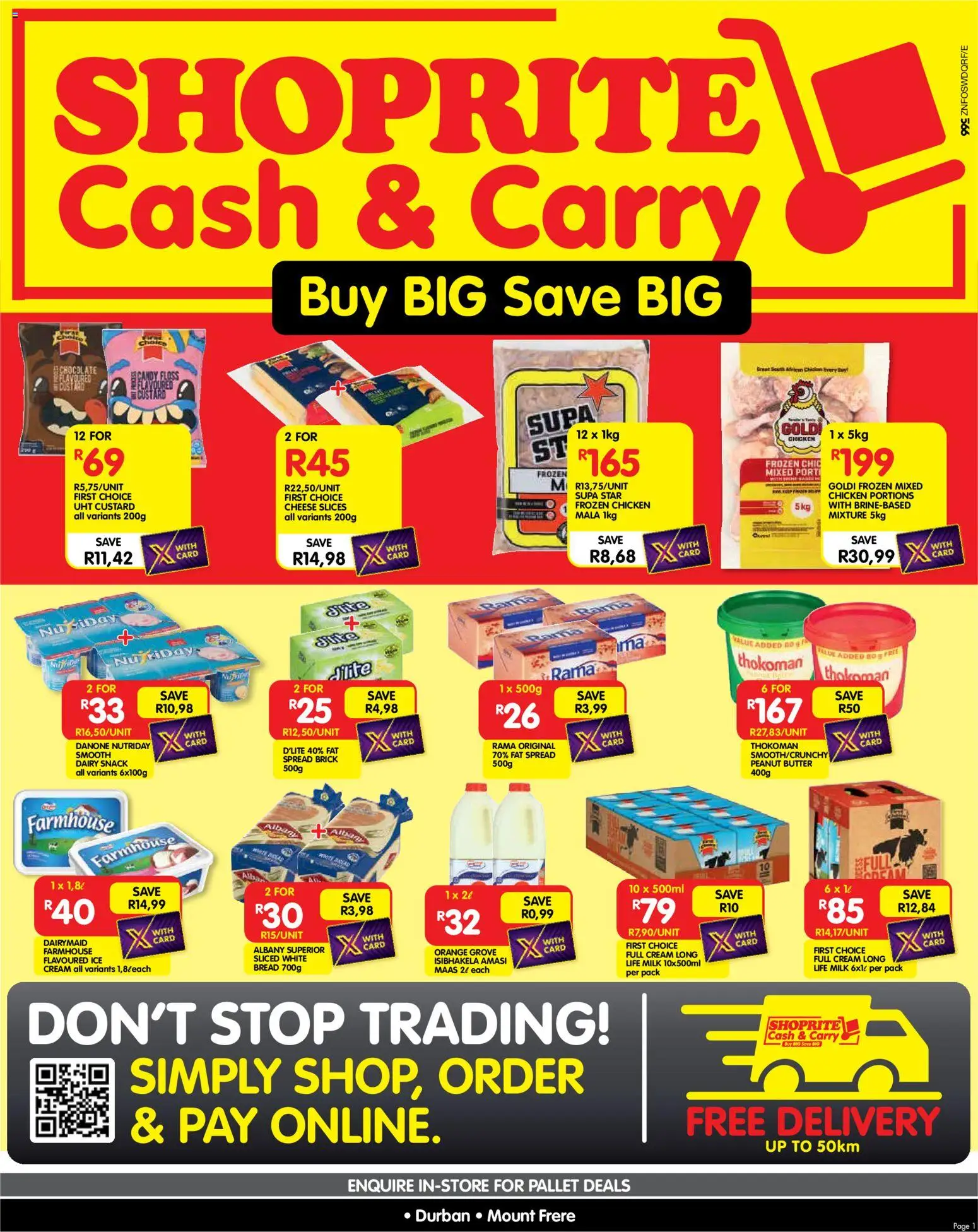 New Shoprite catalogue – valid from 03.11.2025 | Page: 1 | Products: Custard, Cheese, Bread, Cream