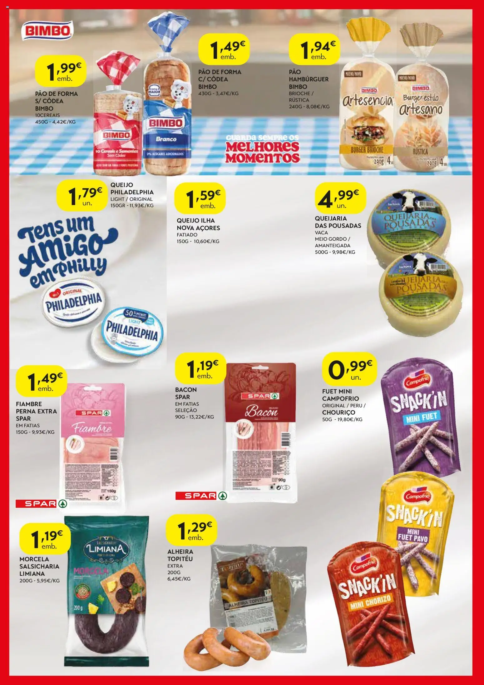 Spar - folheto │ válido de 31.03.2026 | Página: 2 | Produtos: Hambúrguer, Queijo, Chouriço, Alheira