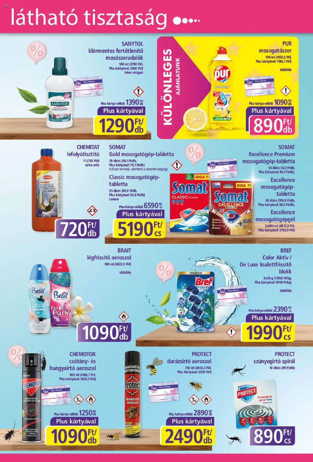 Plus Market akciós ujság - amely érvényes a következő dátumtól: 07.08.2025 | Oldal: 3 | Termékek: Somat, Mosogatógép, Légfrissítő, Mosogatószer