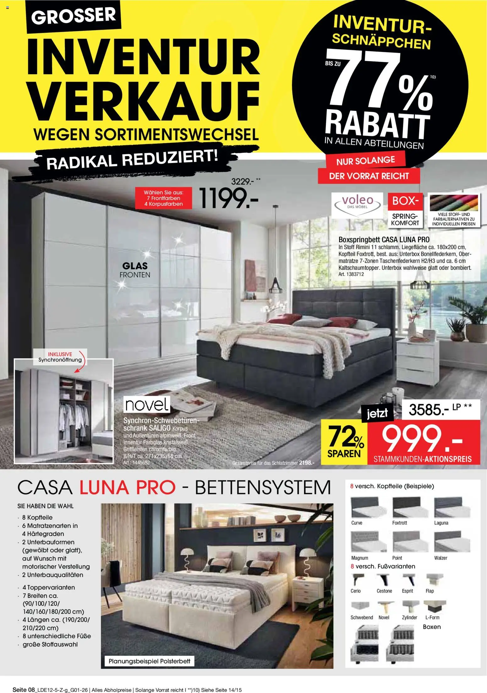 Zurbrüggen - Inventur-Verkauf – gültig ab 26.12.2025 | Seite: 8 | Produkte: Boxspringbett, Polsterbett, Schrank, Box