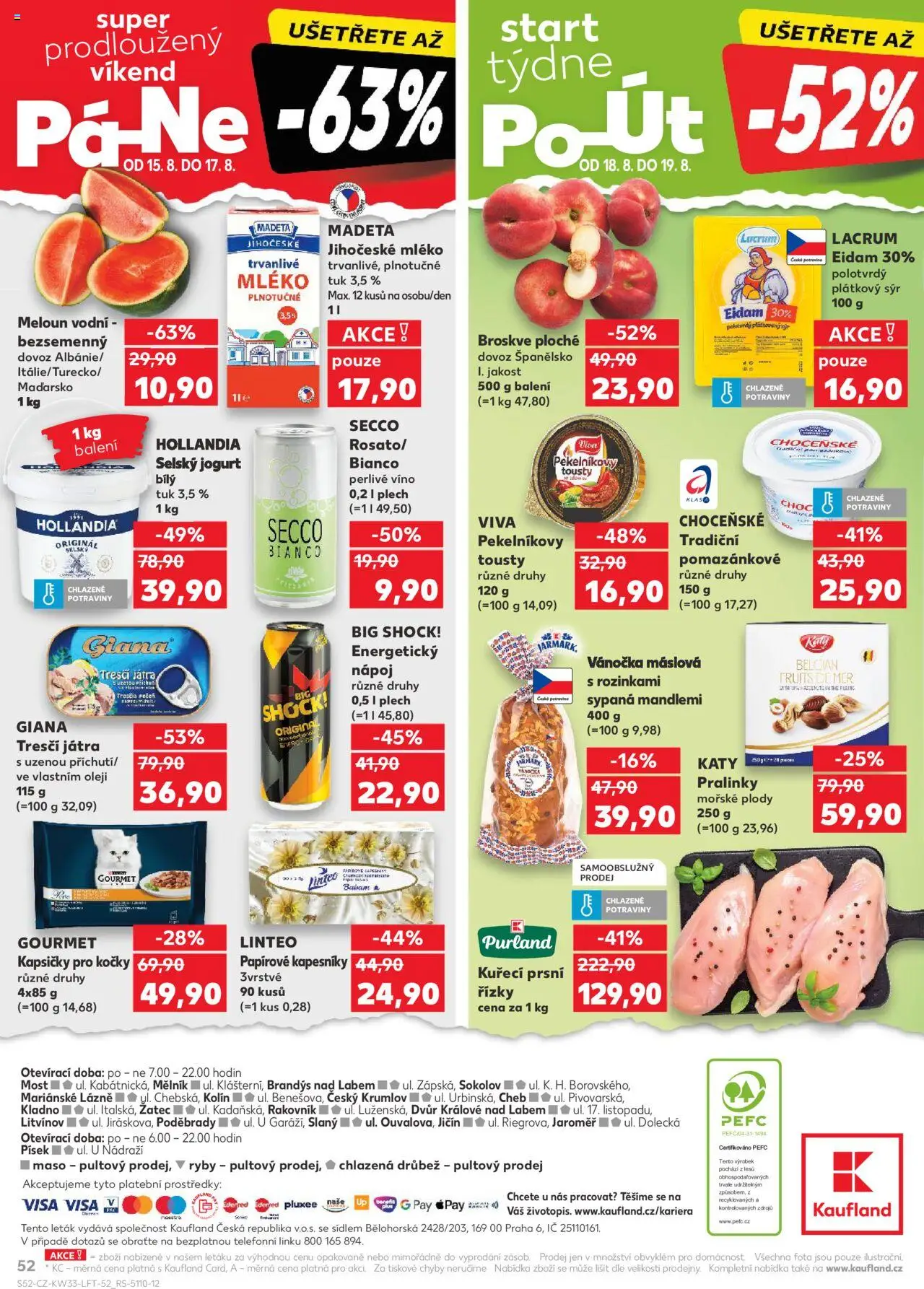 Kaufland leták - Kolín od 13.08.2025 | Strana: 52 | Produkty: Jogurt, Mošt, Papírové kapesníky, Maso