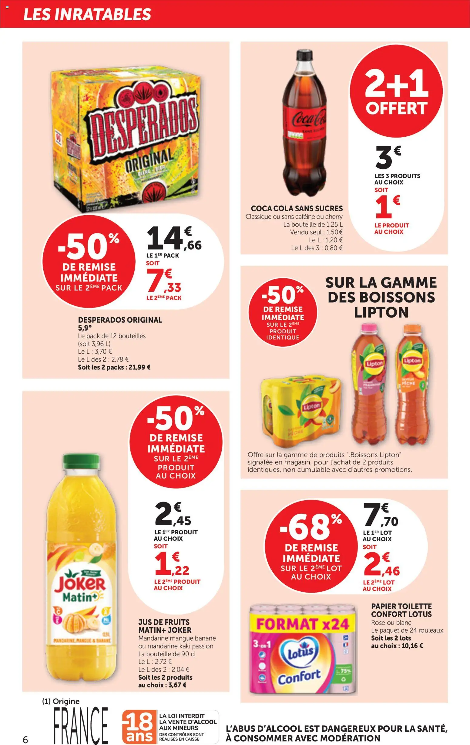 {H1} | Page: 6 | Produits: Pêche, Kaki, Coca cola, Jus