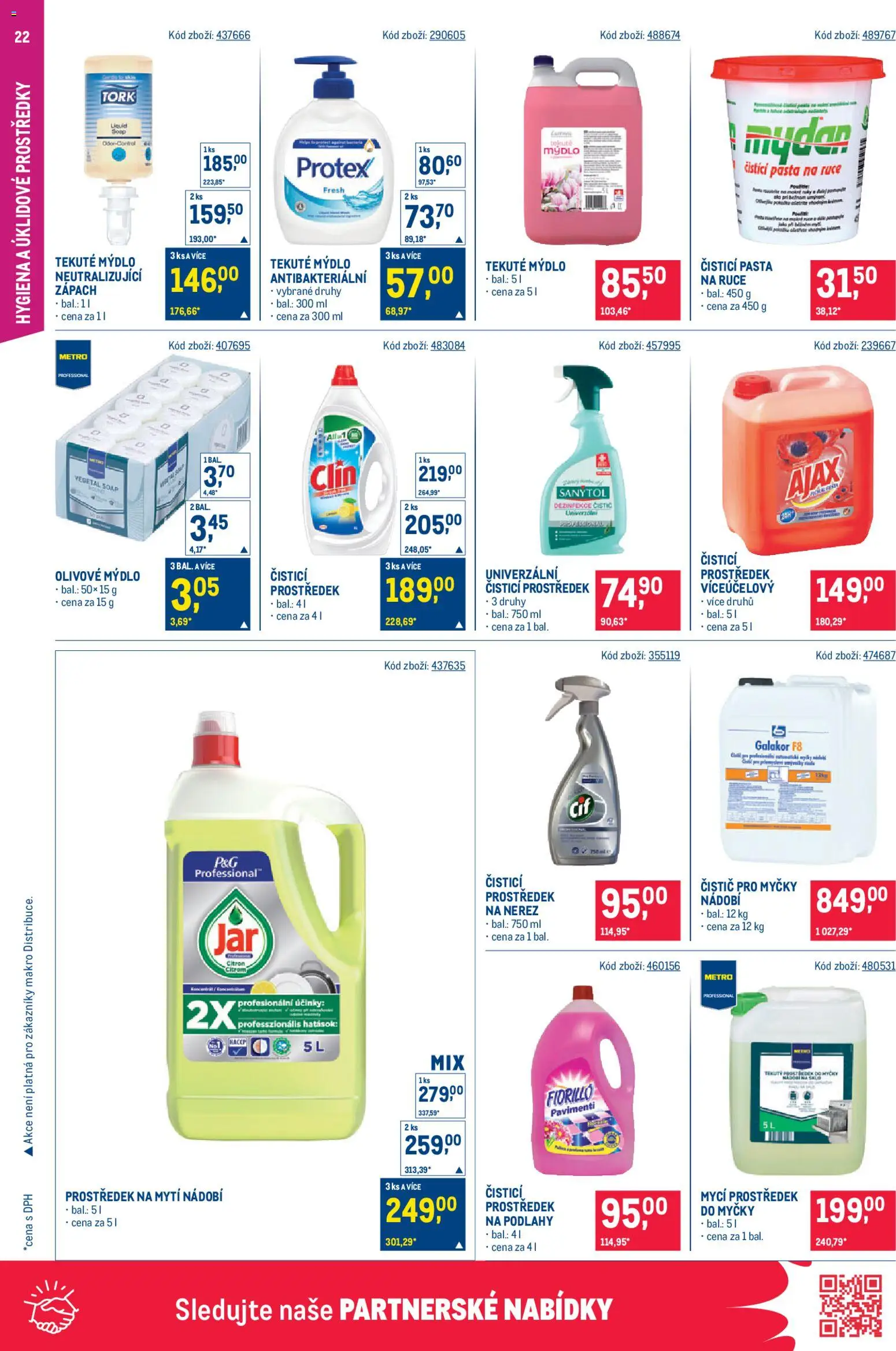 Makro leták - Gastronomie od 05.11.2025 | Strana: 22 | Produkty: Čistící prostředek, Prostředek na mytí nádobí, Citron, Sanytol