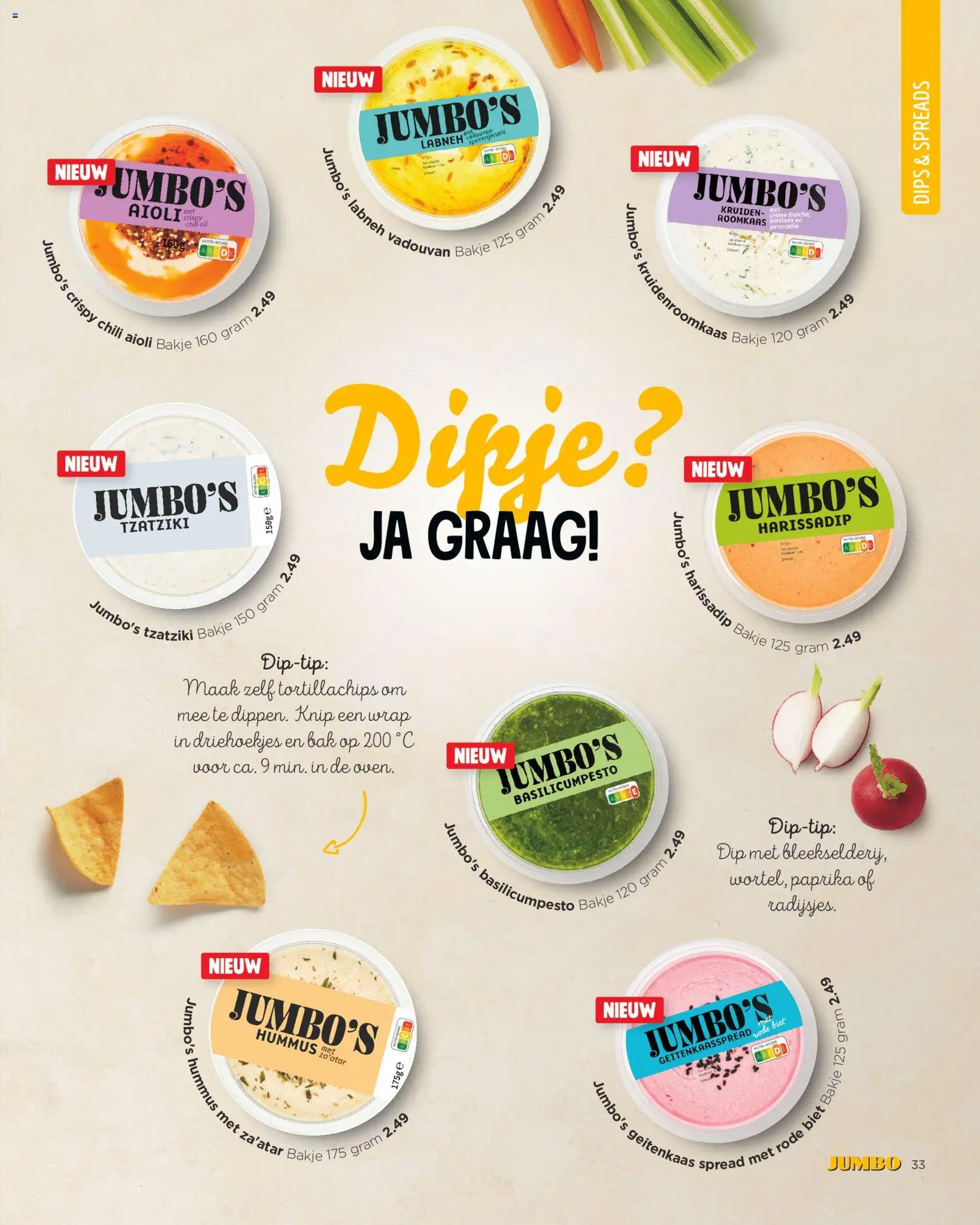 {H1} | Pagina: 33 | Producten: Roomkaas, Dip, Kész piskótalap, Crème