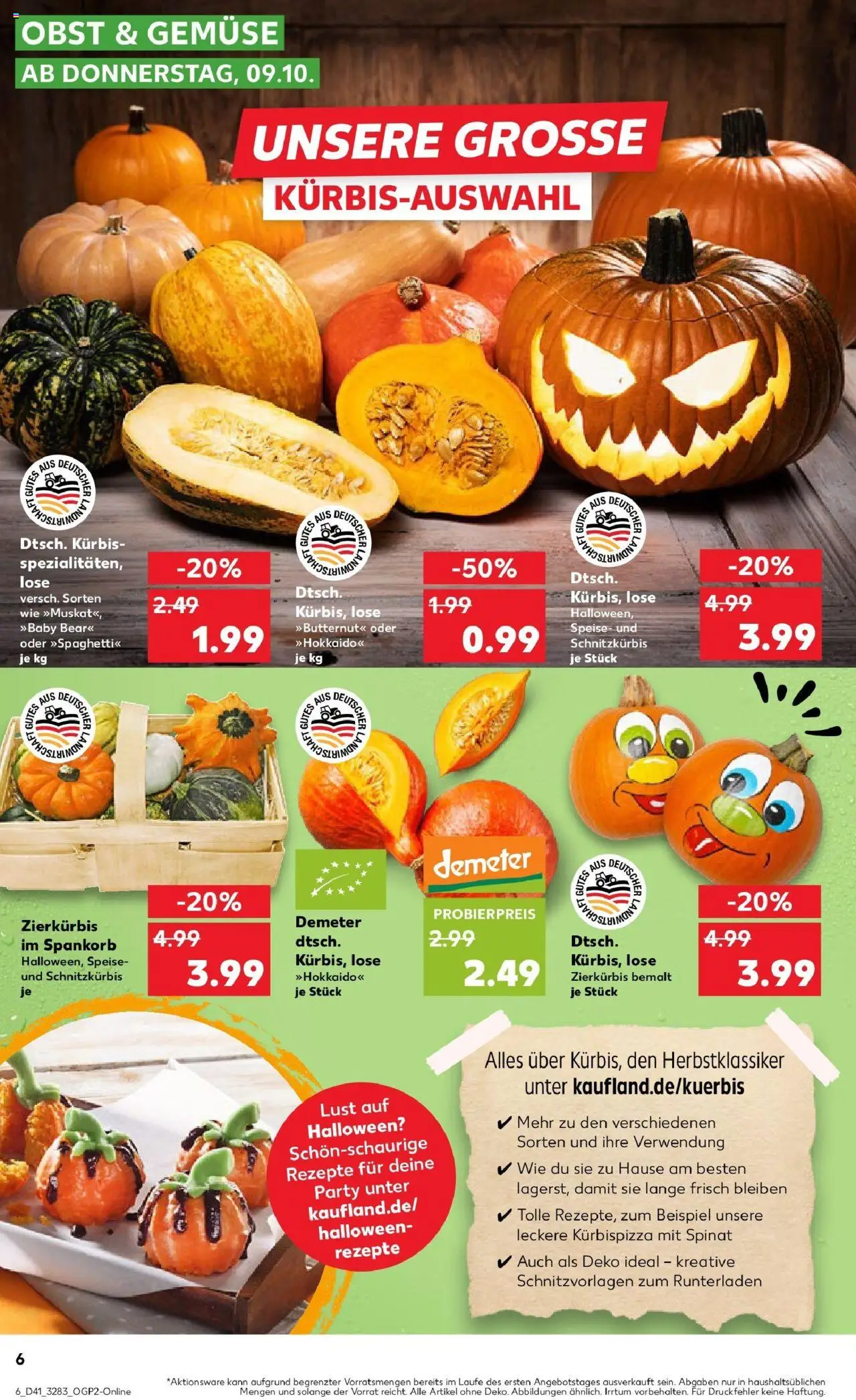 Kaufland prospekt Werder (Havel)	 – gültig ab 13.10.2025 | Seite: 6 | Produkte: Gemüse, Obst, Kürbis