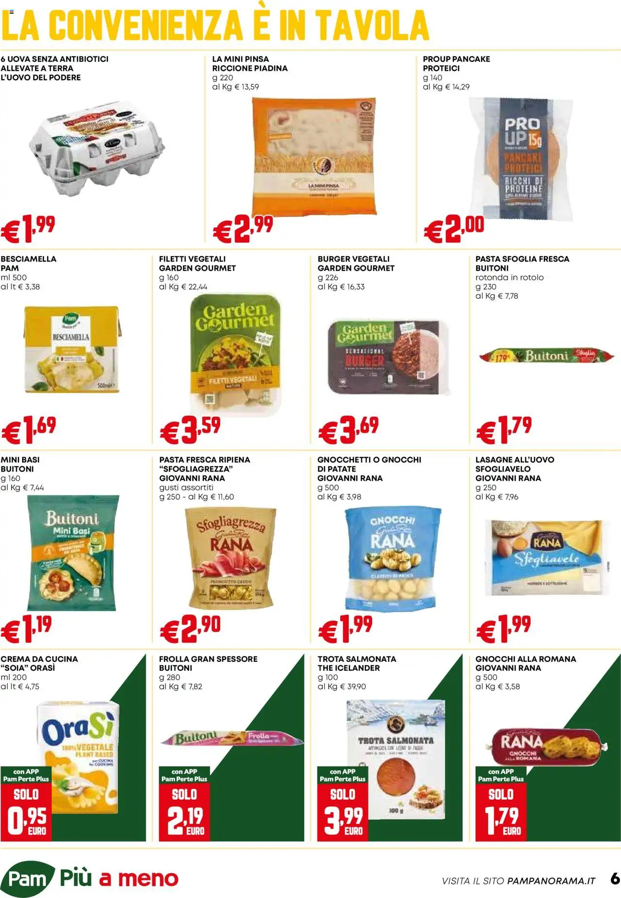 Volantino PAM del 25.09.2025 | Pagina: 6 | Prodotti: Crema, Trota, Besciamella, Gnocchetti