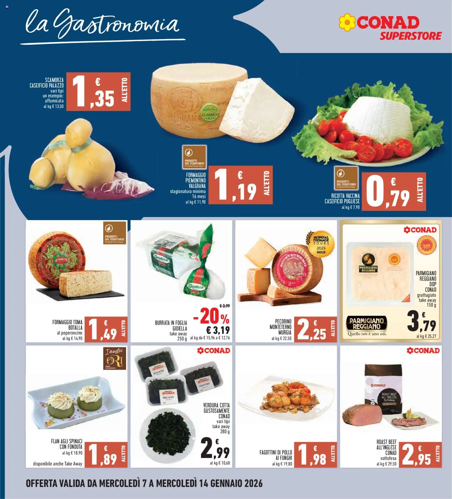 Volantino Conad del 07.01.2026 | Pagina: 10 | Prodotti: Pollo, Peperoncino, Parmigiano, Burrata