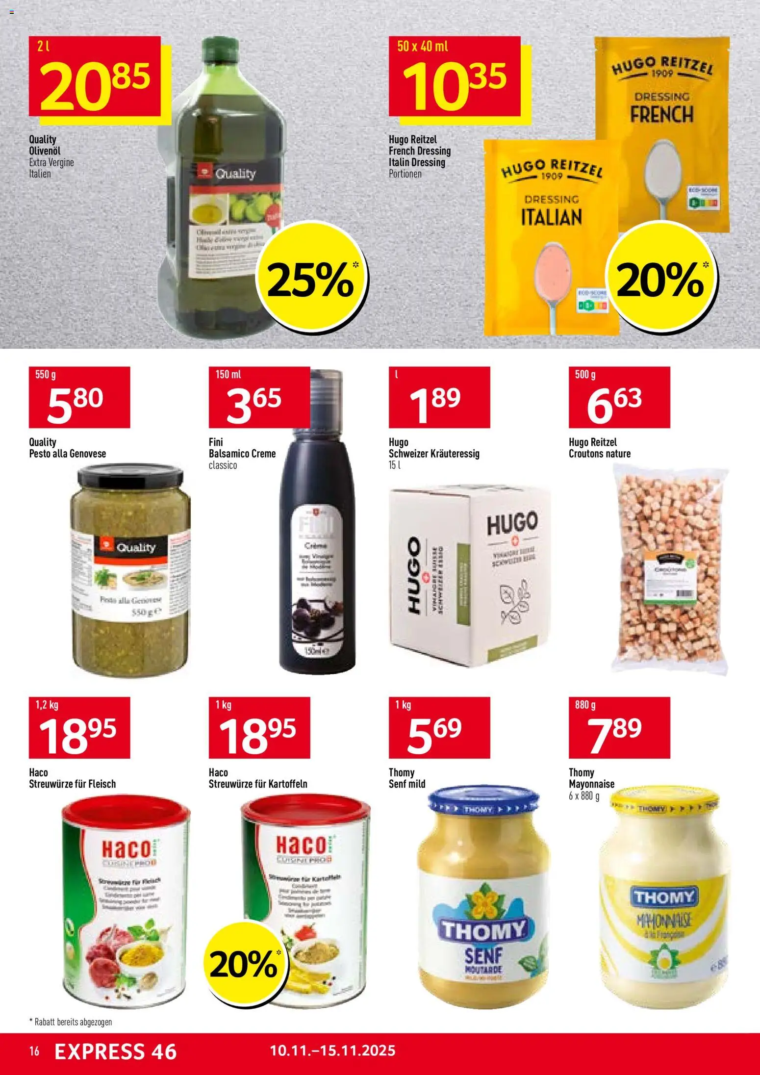 Prodega Aktionen – gültig ab 10.11.2025 | Seite: 16 | Produkte: Balsamico, Dressing, Kartoffeln, Mayonnaise