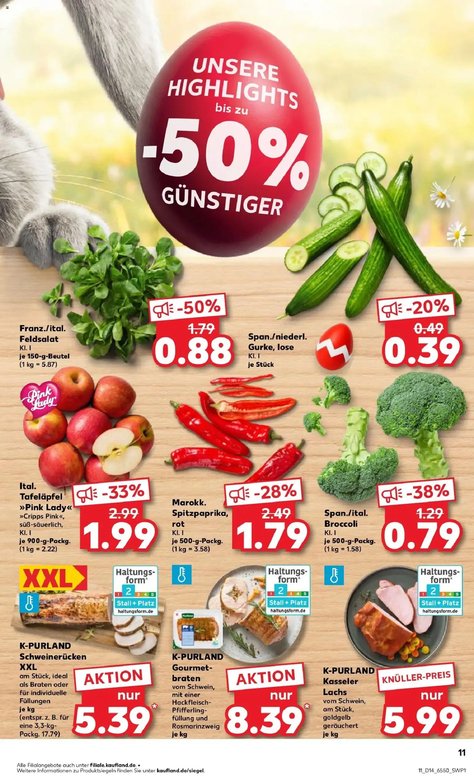 Kaufland Prospekt Rendsburg	 – gültig ab 02.04.2026 | Seite: 11 | Produkte: Lachs, Schweinerucken, Hackfleisch
