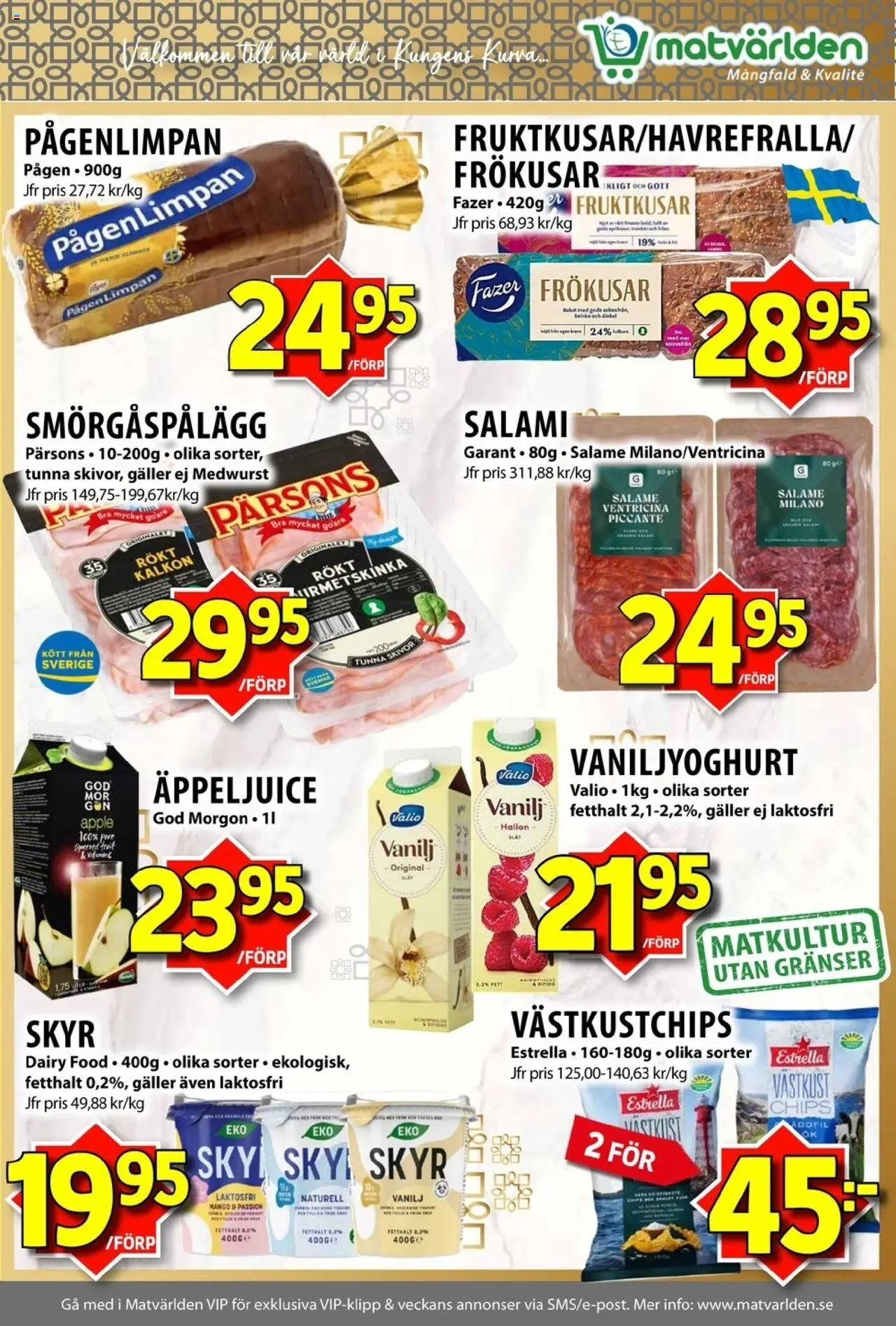 Matvärlden reklamblad aktuell från 06.10.2025 | Sida: 4 | Produkter: Galler, Kalkon, Mango, Hallon