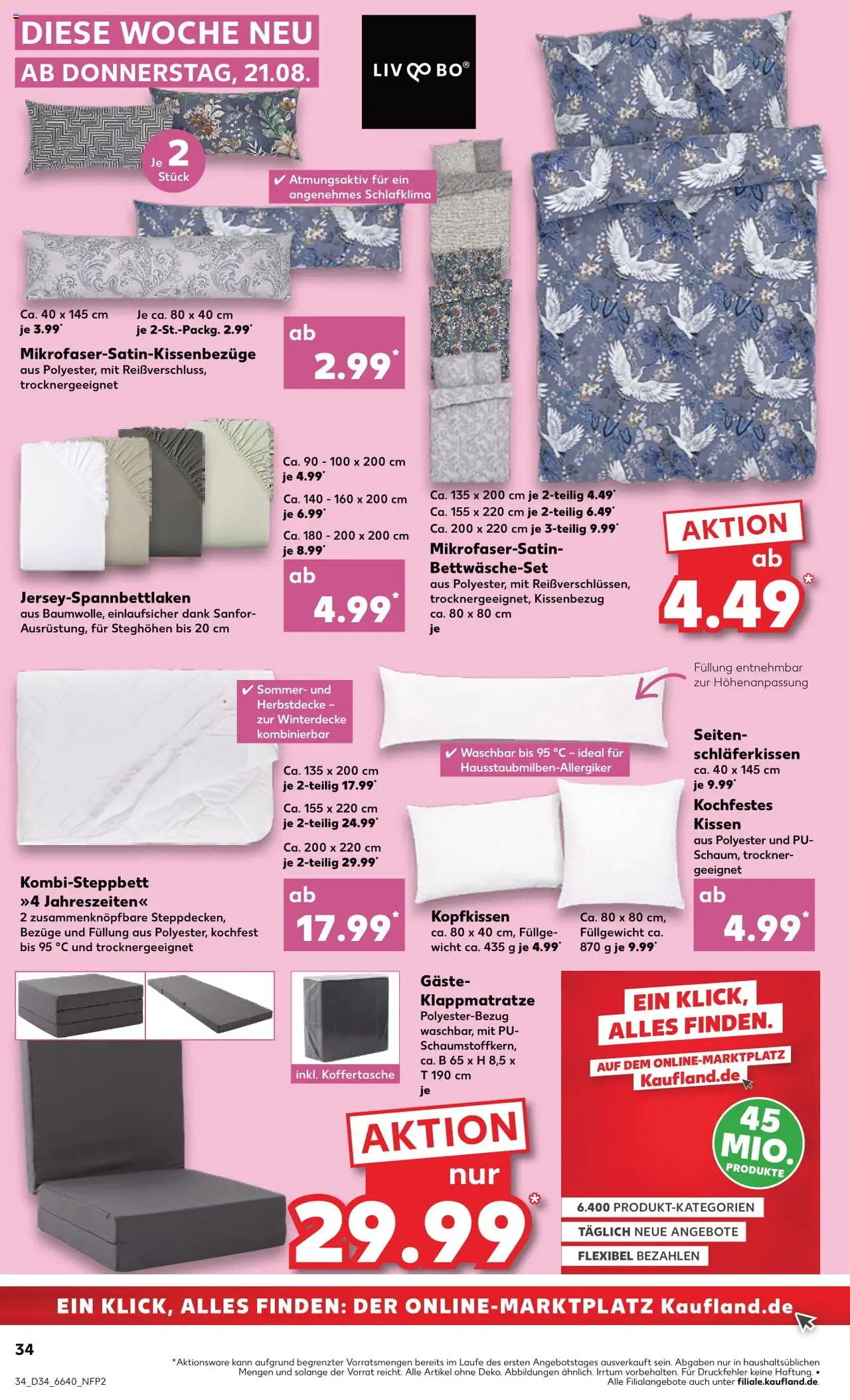 Kaufland Prospekt 	 - gültig ab dem 21.08.2025 | Seite: 34 | Produkte: Trockner, Kissen, Kopfkissen