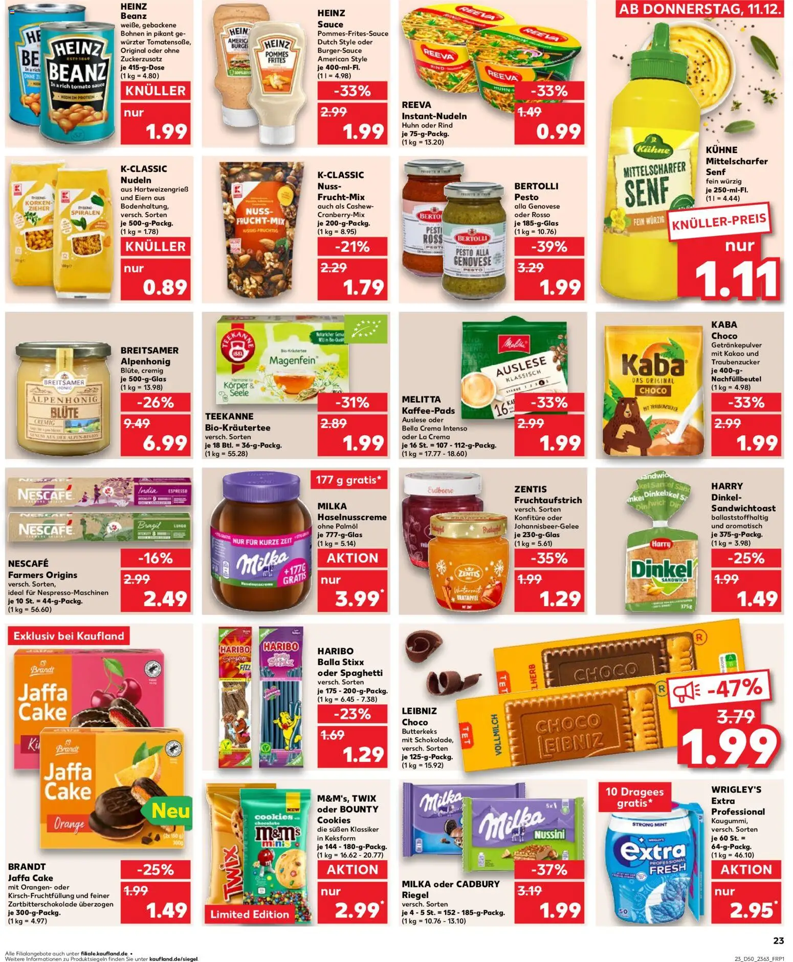 Kaufland prospekt Bremen	 – gültig ab 14.12.2025 | Seite: 23 | Produkte: Kaffeepads, Pommes frites, Milka, Teekanne