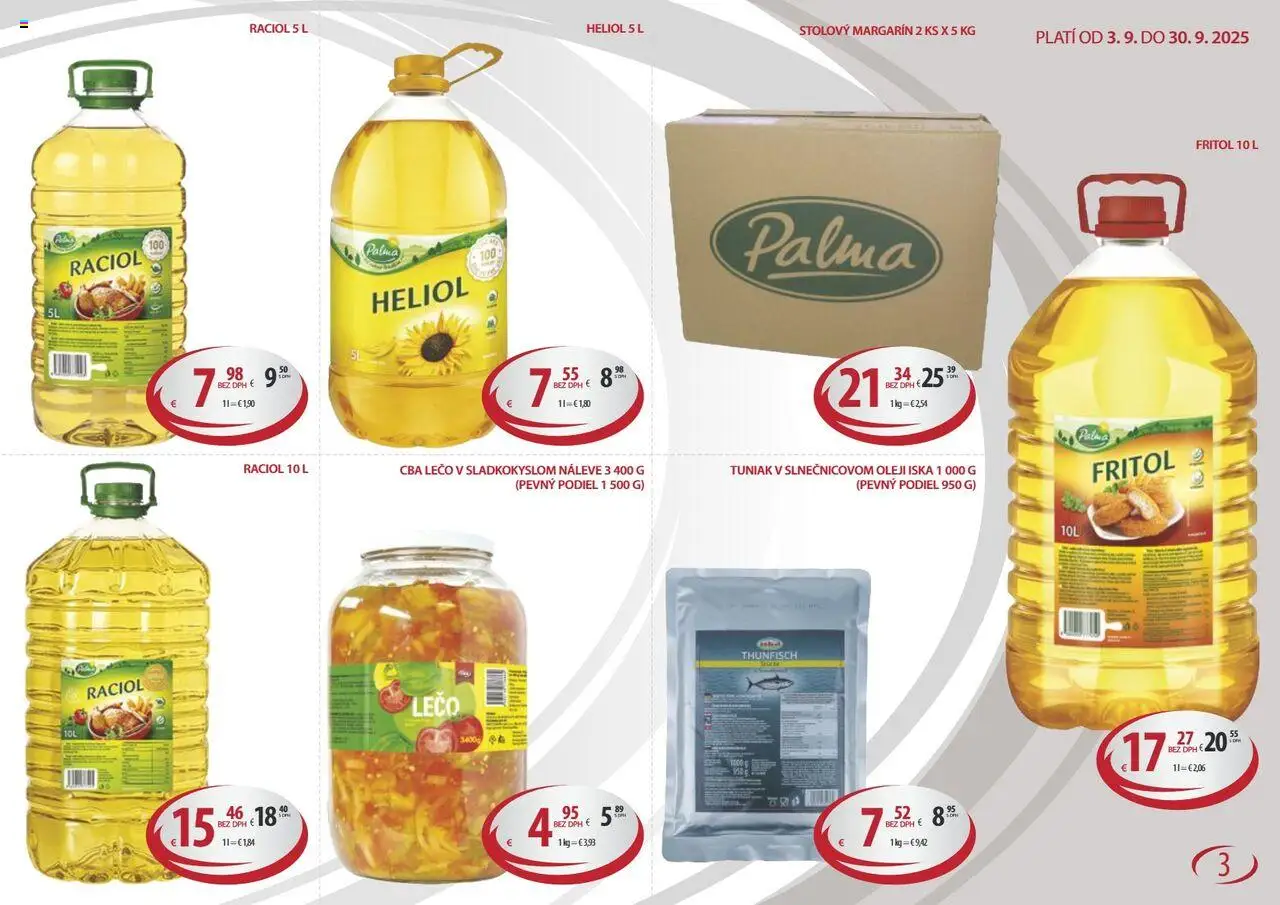 Nové KARMEN CBA akcie – leták je platný od 03.09.2025 | Strana: 3 | Produkty: Tuniak