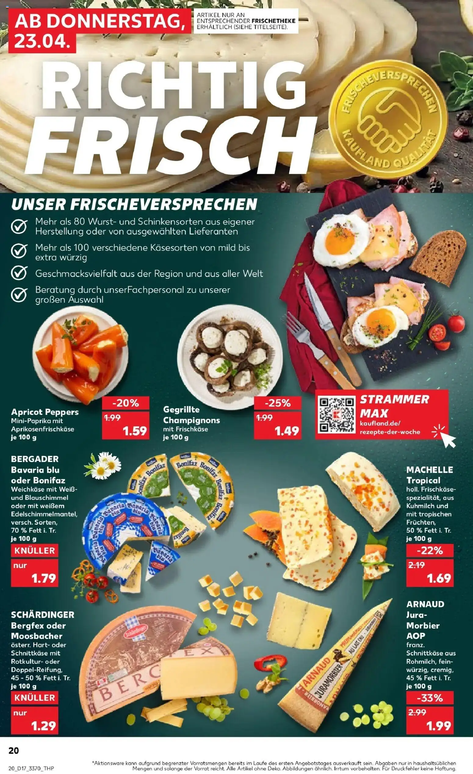 Kaufland Prospekt Arnstadt	 – gültig ab 23.04.2026 | Seite: 20 | Produkte: Jura, Champignons, Wurst, Frischkase