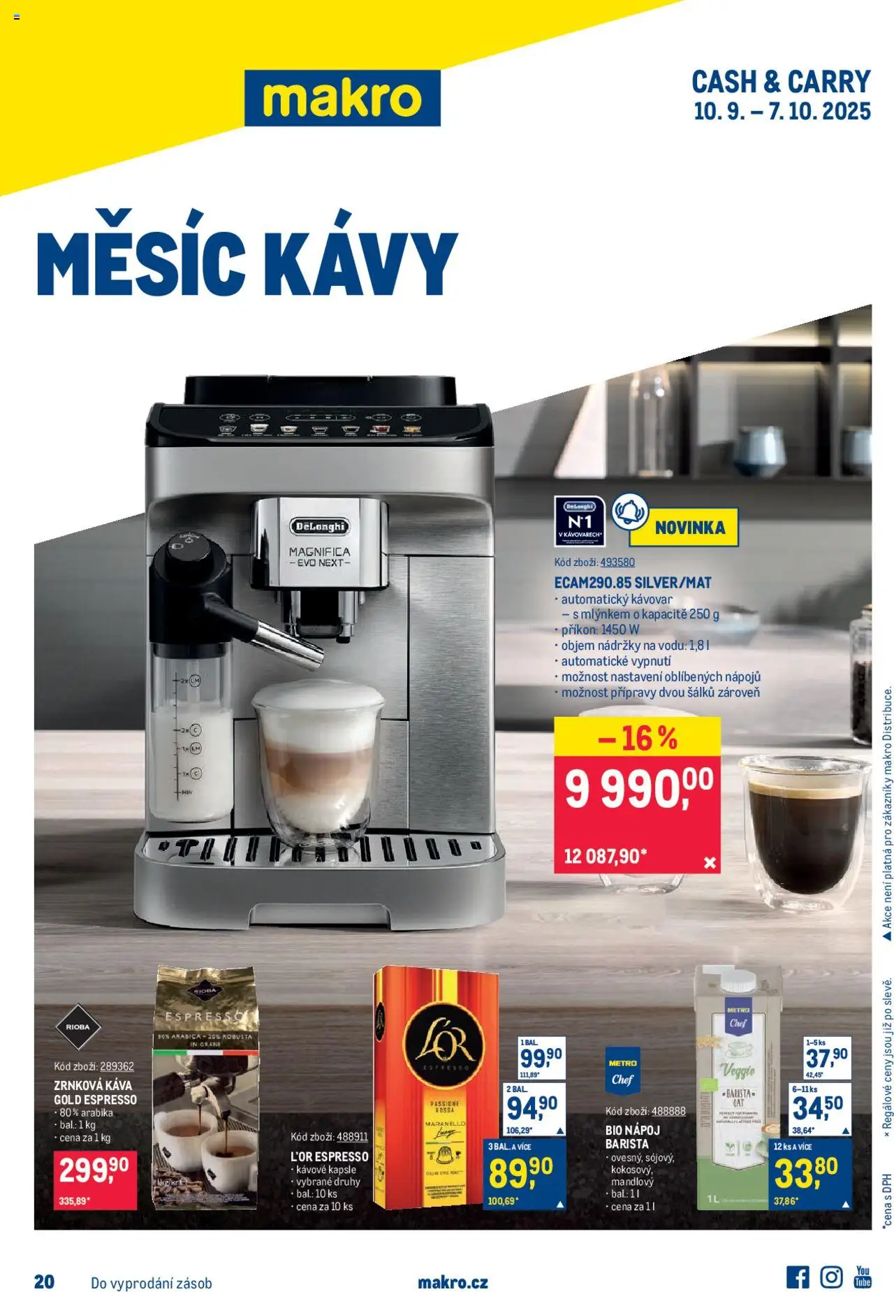 Makro leták - Měsíc kávy od 10.09.2025 | Strana: 1 | Produkty: Kávové kapsle, Kapsle, L'Or, Kávovar