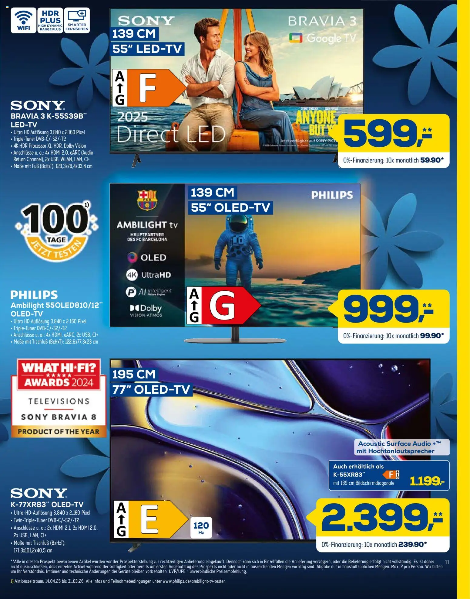 Euronics Prospekt 	 – gültig ab 07.03.2026 | Seite: 11 | Produkte: Hifi, Sony, Fernsehen, TV