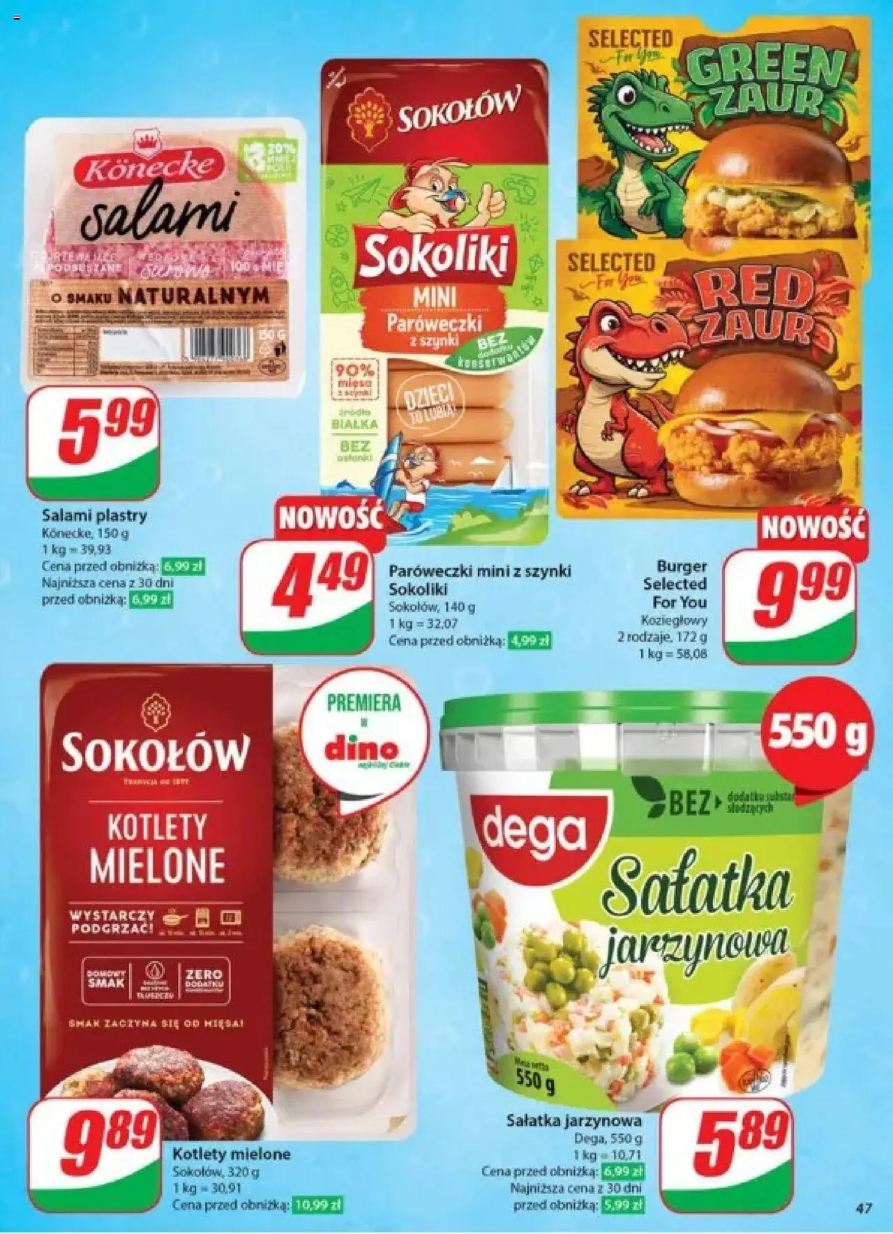 Dino Gazetka od 28.05.2025 | Strona: 47 | Produkty: Mięso, Salami, Sałatka, Kotlety