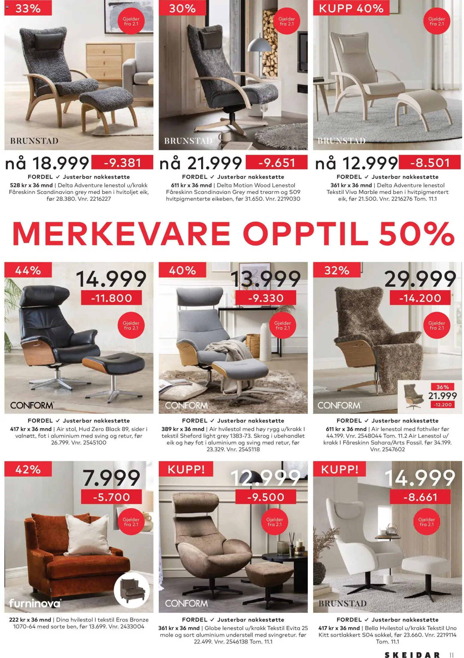 {H1} | Side: 11 | Produkter: Krakk, Hvilestol, Lenestol