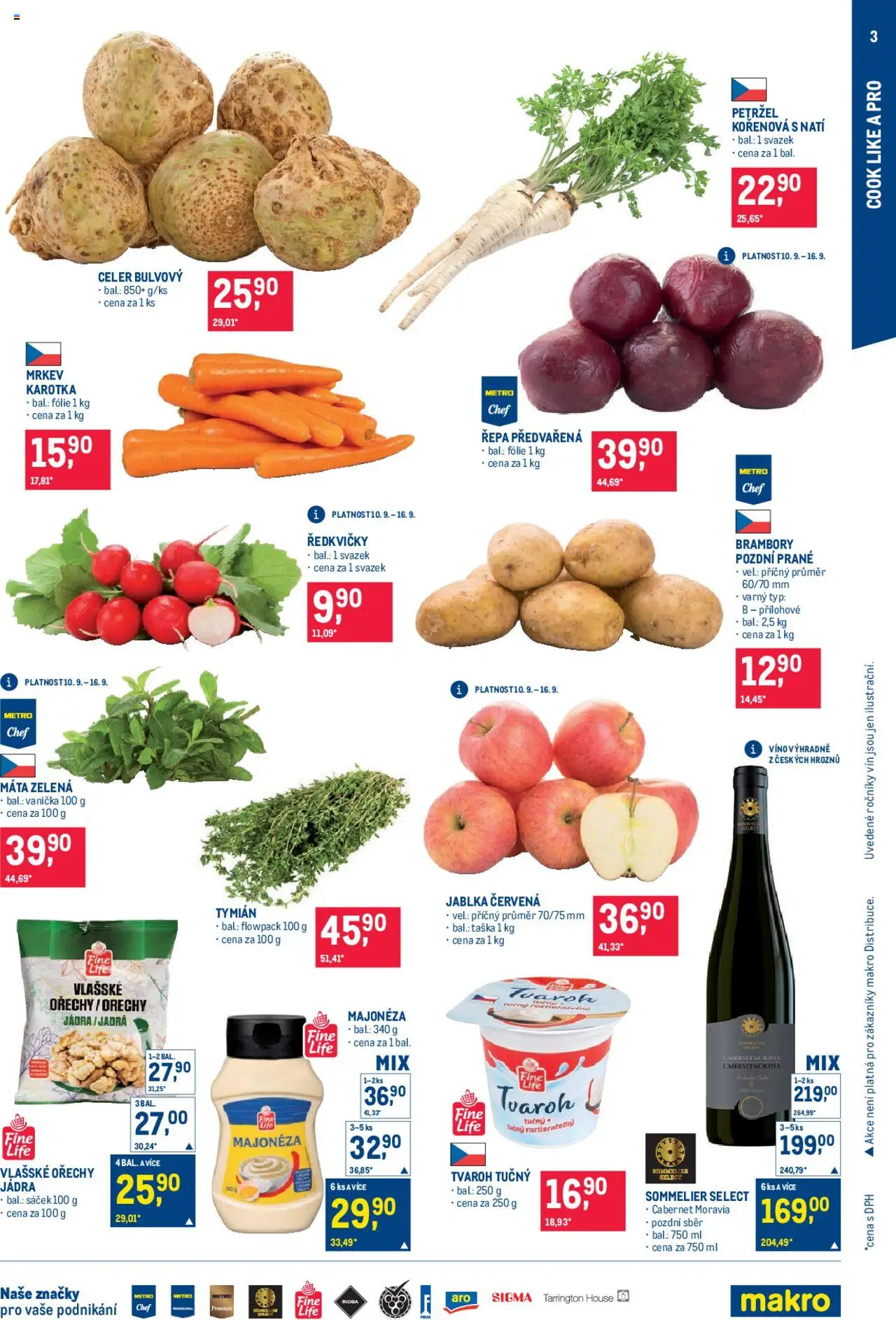 Makro leták - Pro milovníky jídla od 10.09.2025 | Strana: 3 | Produkty: Jablka, Tvaroh, Tvaroh tučný, Ředkvičky