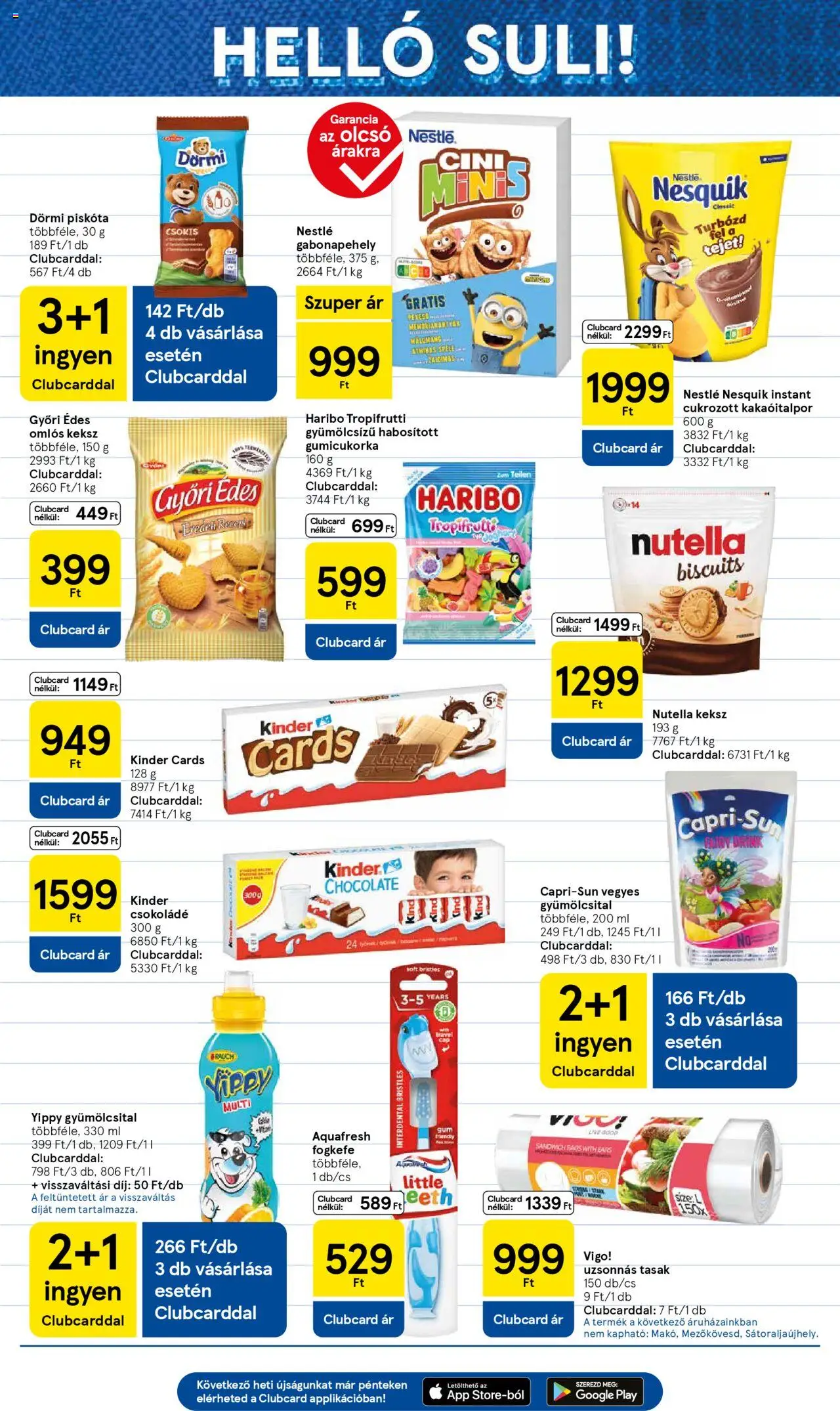 Tesco akciós ujság - amely érvényes a következő dátumtól: 14.08.2025 | Oldal: 13 | Termékek: Gabonapehely, Nesquik, Csokoládé, Fogkefe