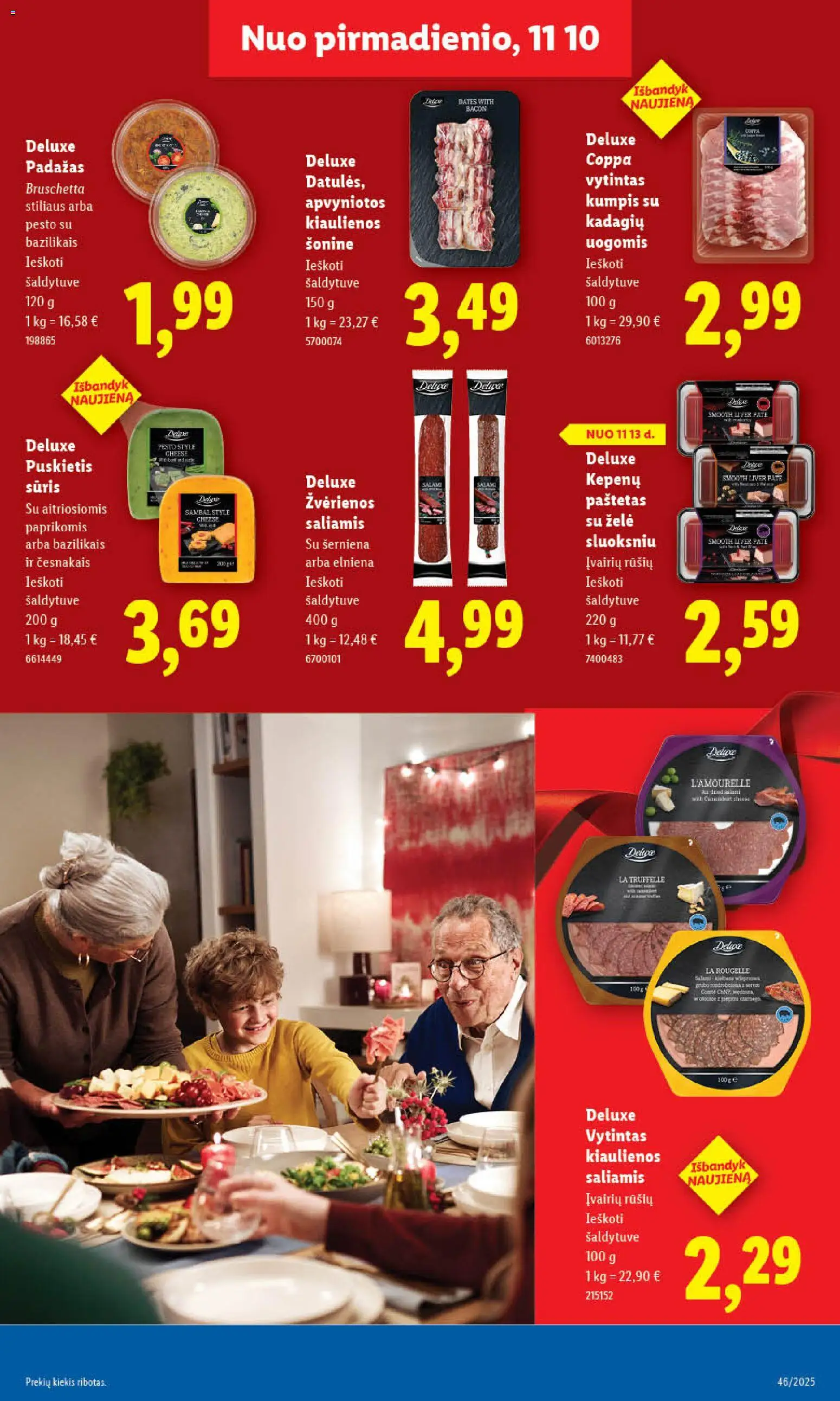 LIDL akcijos nuo 13.11.2025 | Puslapis: 17 | Prekių: Kiaulienos, Sūris, Saliamis, Padažas