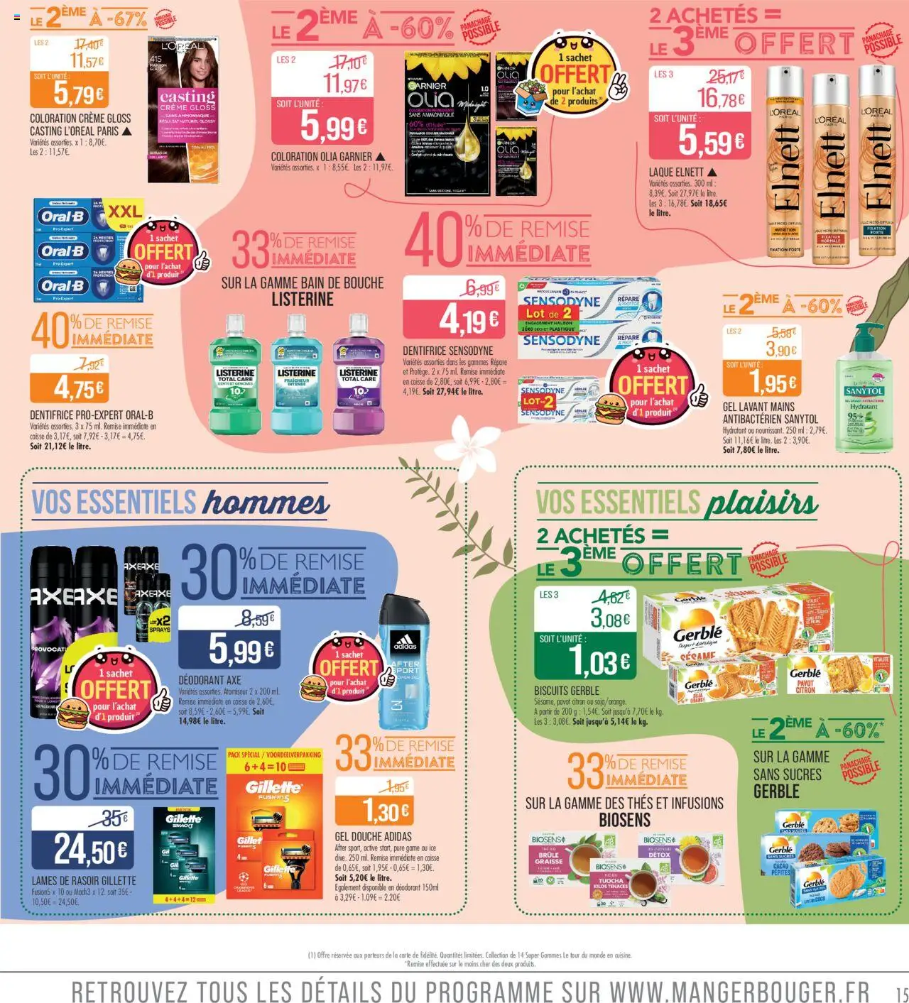  | Page: 15 | Produits: Dentifrice, Bain de bouche, Crème, Biscuits
