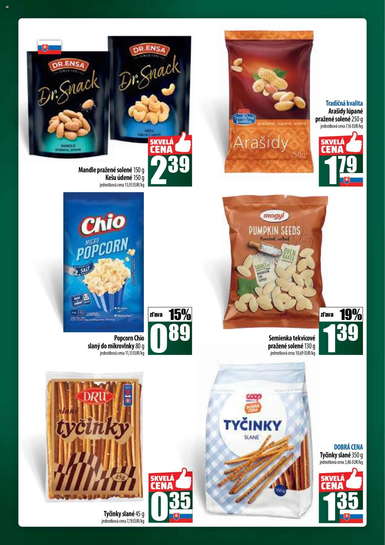 COOP Jednota široká ponuka │ platný od 24.07.2025 | Strana: 38 | Produkty: Mikrovlnky, Arašidy, Mandle