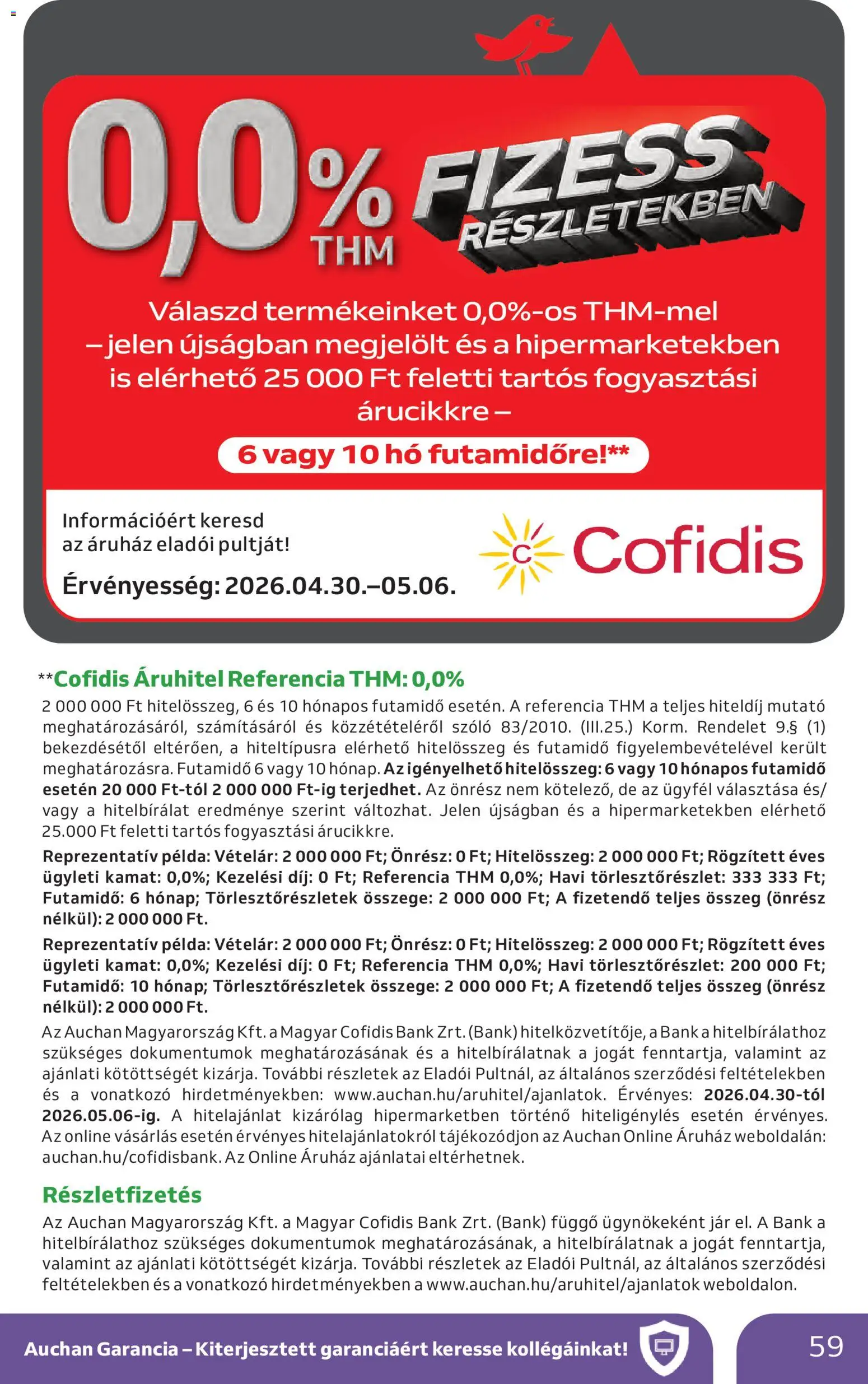 Auchan akciós ujság - amely érvényes a következő dátumtól: 30.04.2026 | Oldal: 59 | Termékek: Szőlő