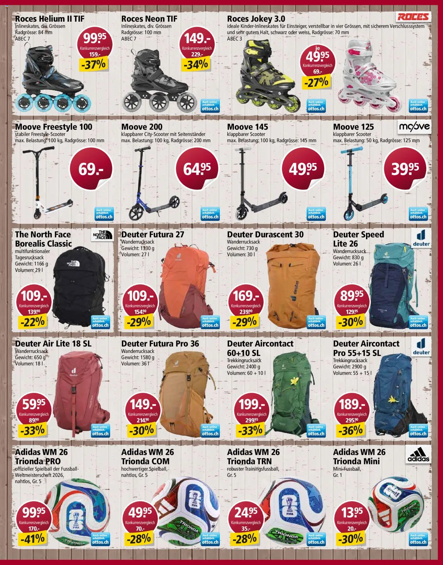 Otto's aktionen Bike Spezial – gültig ab 23.03.2026 | Seite: 15 | Produkte: Scooter, Fußball, Wanderrucksack, Gewicht