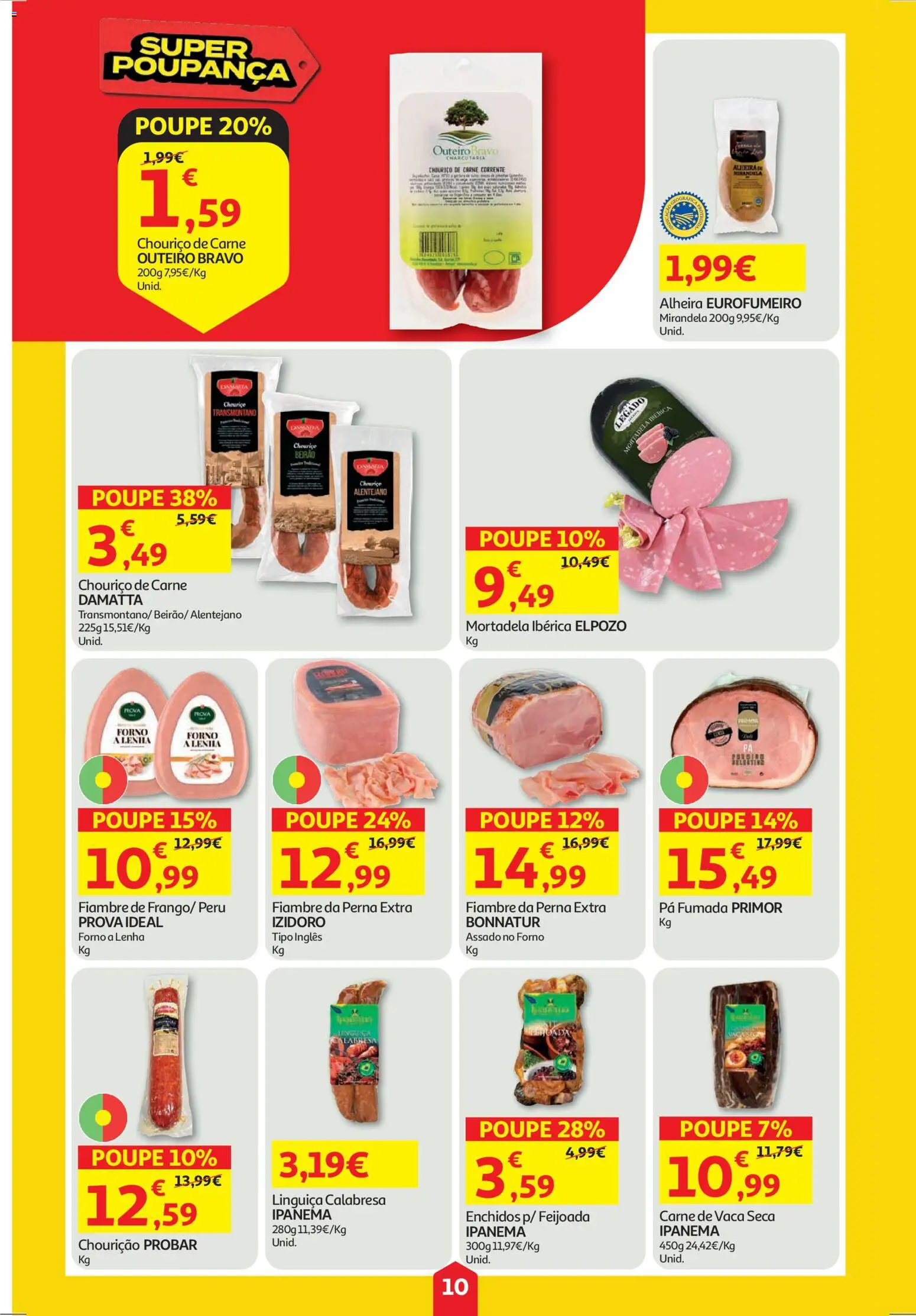 Auchan folheto │ válido de 23.10.2025 | Página: 10 | Produtos: Peru, Carne, Pá, Alheira