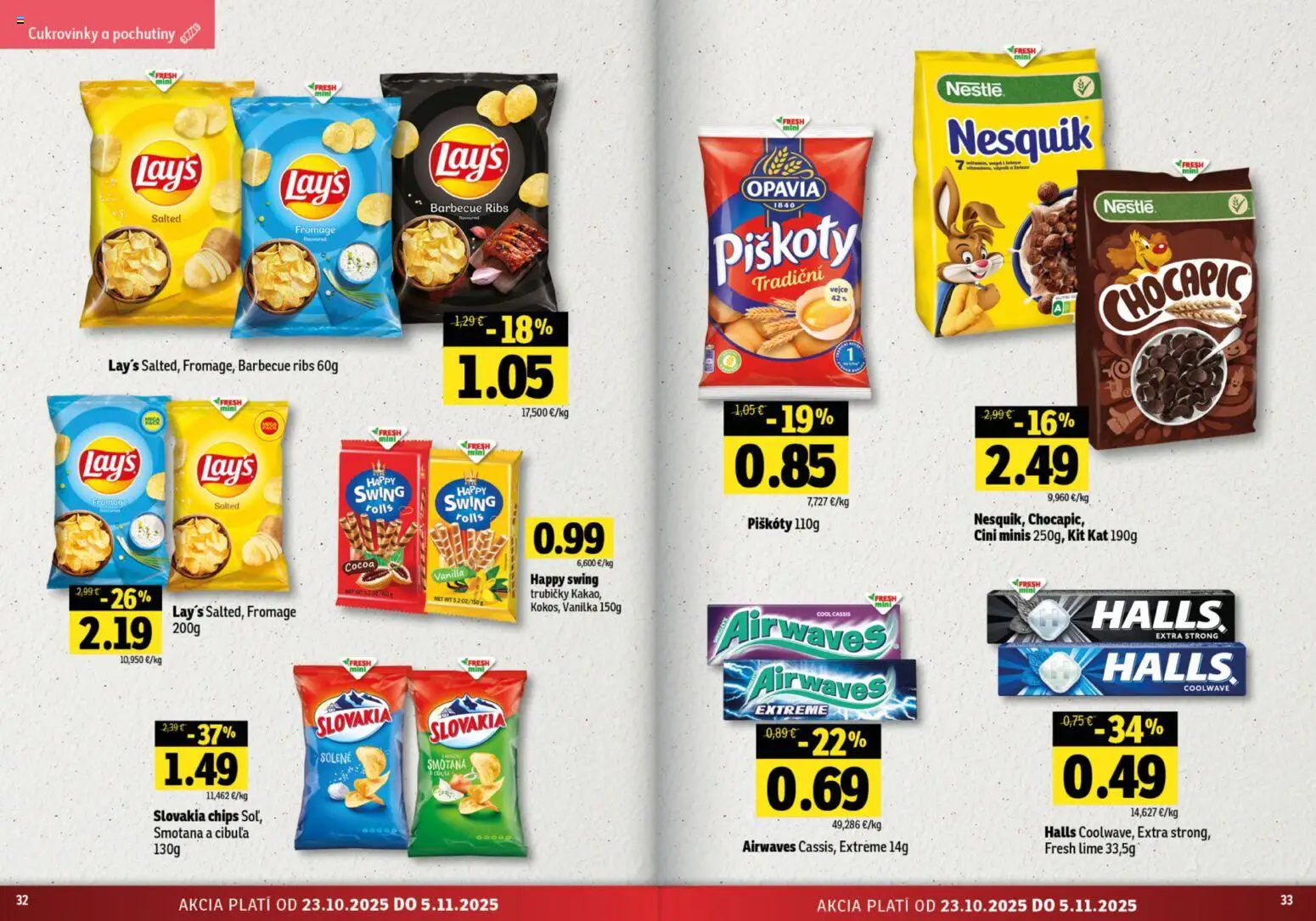 Nové Fresh akcie – leták je platný od 23.10.2025 | Strana: 17 | Produkty: Smotana, Cini Minis, Cibuľa, Nesquik