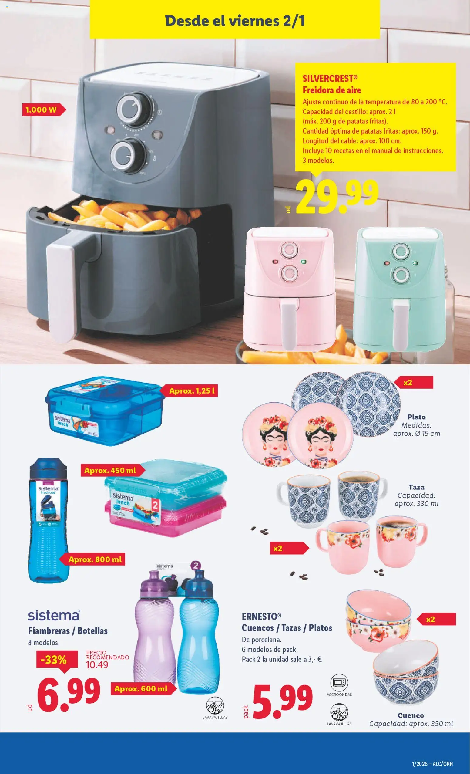 Lidl folleto de bazar │ válido desde el 29.12.2025 | Página: 21 | Productos: Cable, Lavavajillas, Freidora