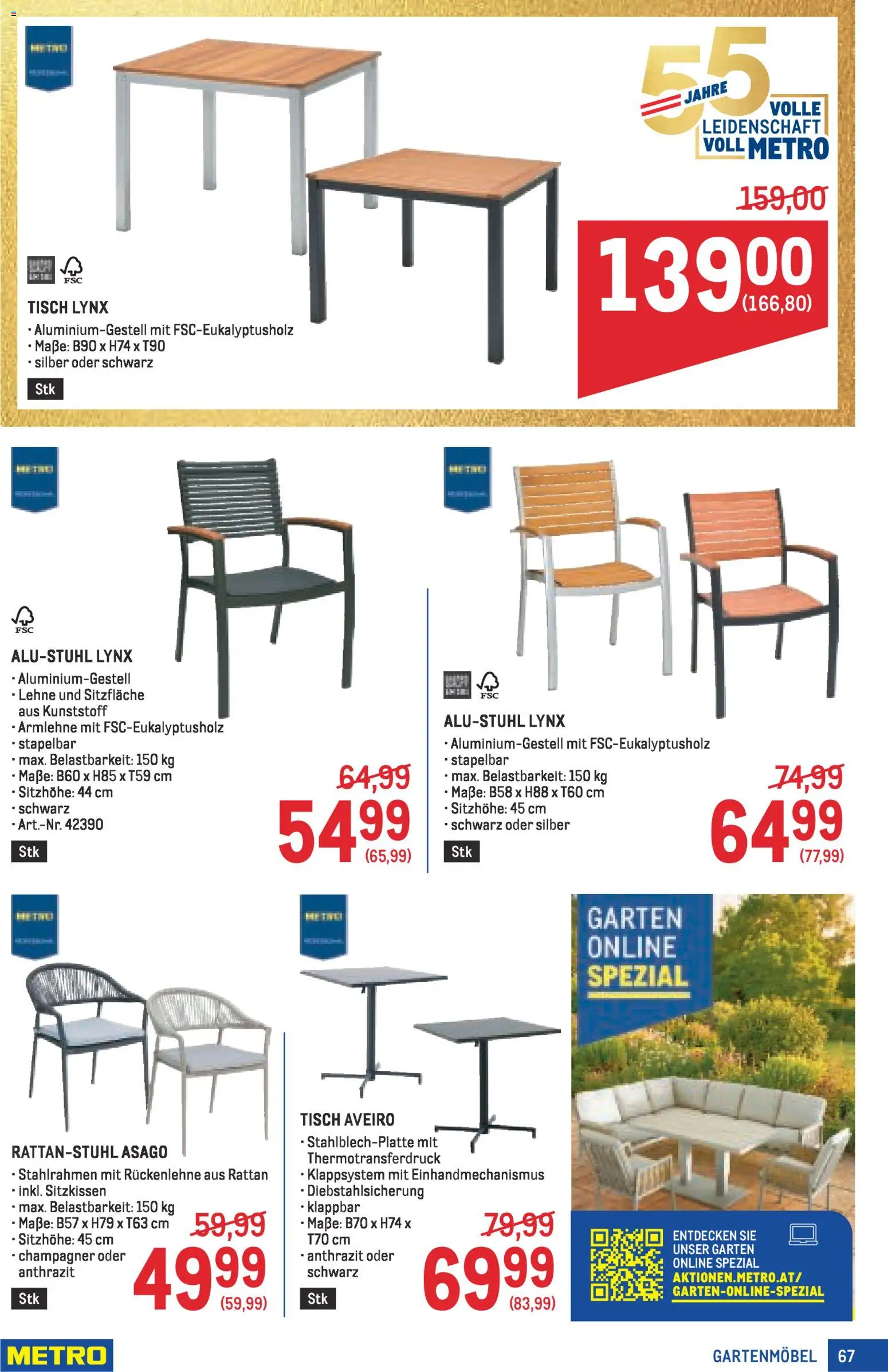 Metro angebote Profi gültig ab 05.03.2026 | Seite: 67 | Produkte: Tisch, Gartenmöbel
