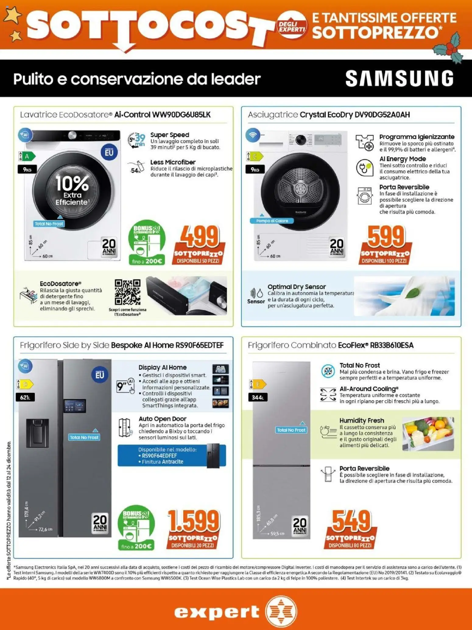 Volantino Expert del 12.12.2025 | Pagina: 26 | Prodotti: Freezer, Data, Frigorifero, Samsung