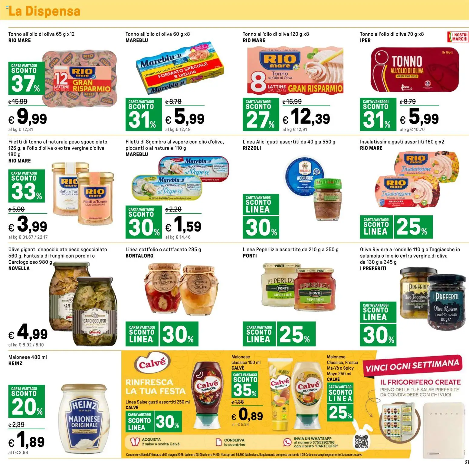 Volantino Iper del 27.03.2026 | Pagina: 21 | Prodotti: Maionese, Tonno al naturale, Alici, Cipolline