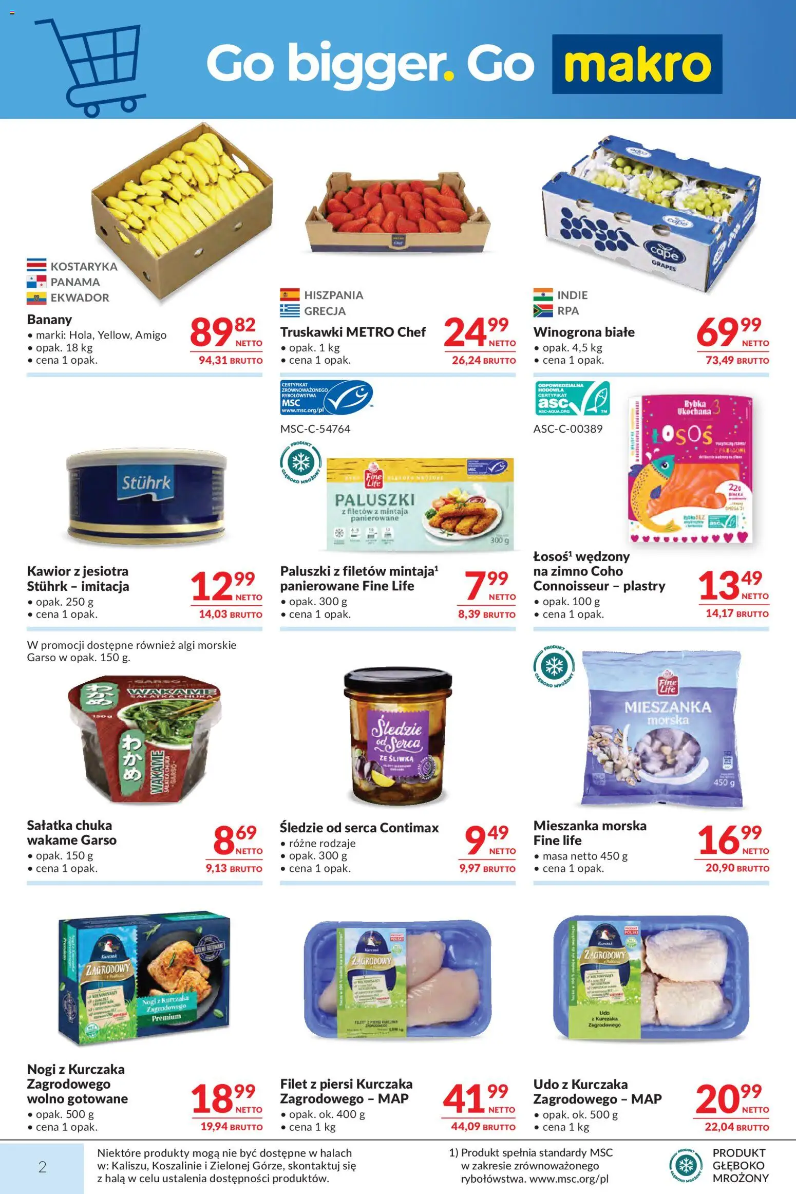 Makro gazetka od 14.04.2026 | Strona: 2 | Produkty: Piersi, Wolno gotowane, Banany, Kawior