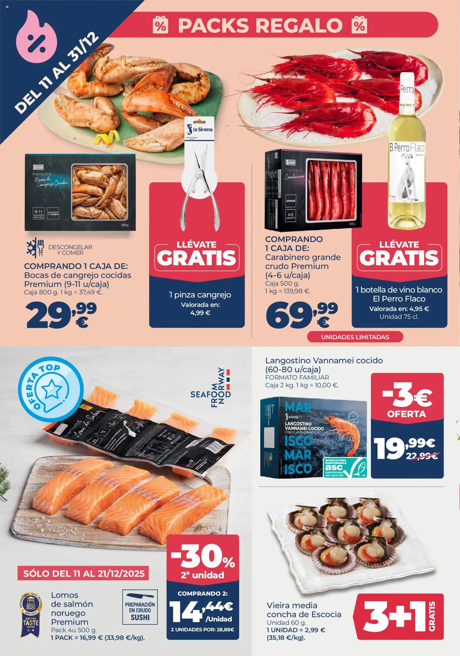 La Sirena folleto │ válido desde el 11.12.2025 | Página: 2 | Productos: Vino, Σιδερώστρα, Caja, Langostino