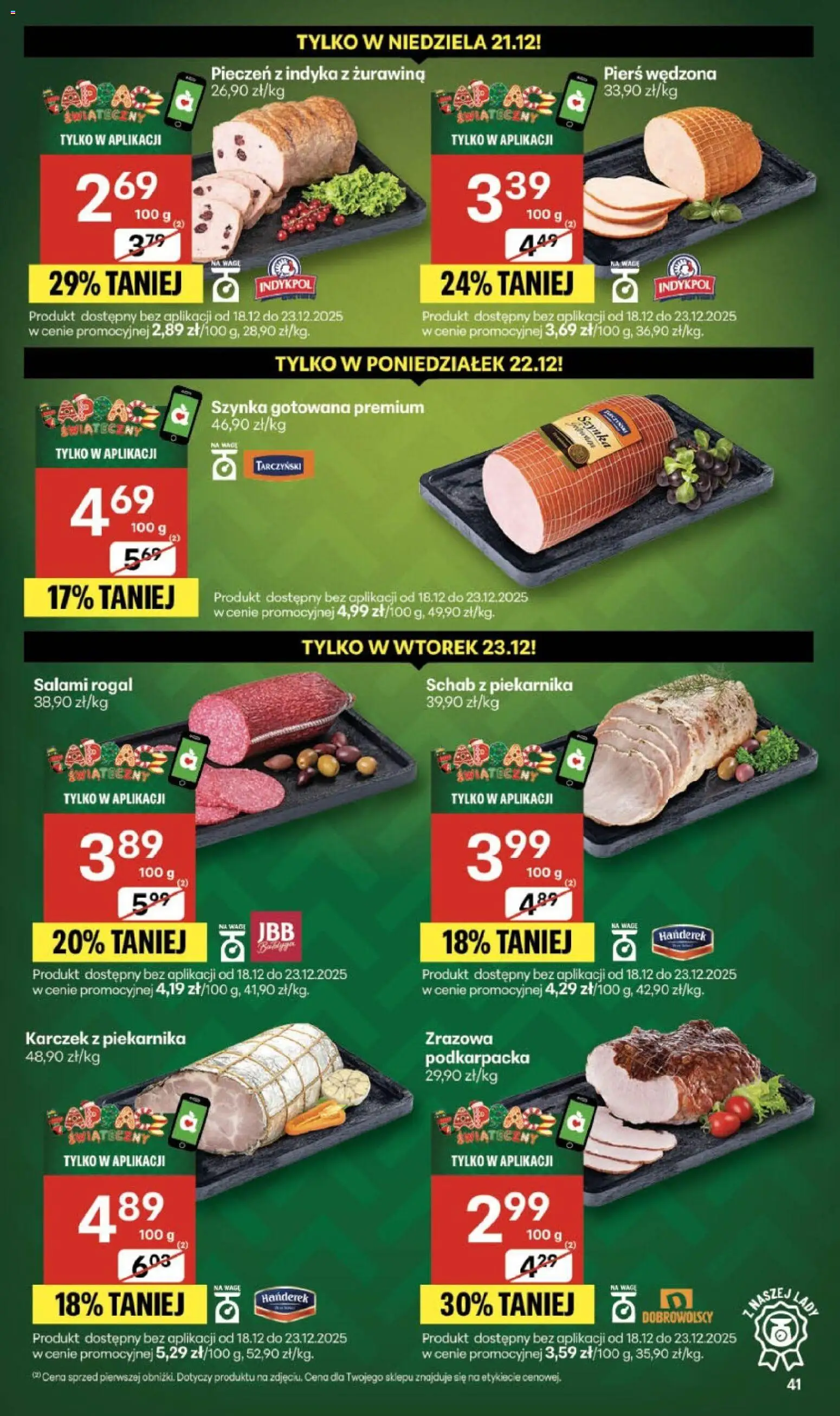Delikatesy Centrum Gazetka od 18.12.2025 | Strona: 41 | Produkty: Schab, Szynka, Żurawina, Szynka gotowana