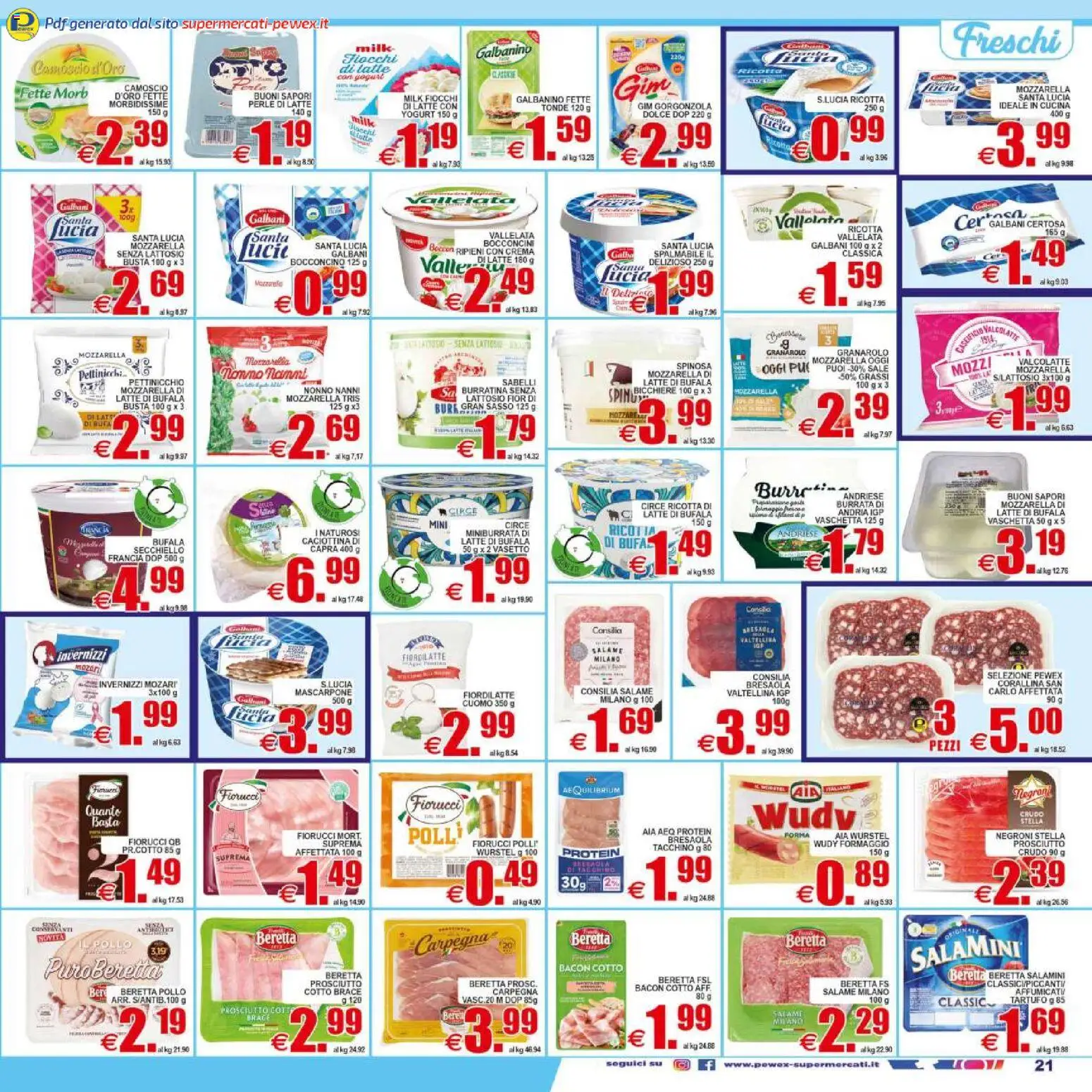 Volantino Pewex del 29.04.2026 | Pagina: 21 | Prodotti: Tartufo, Salame, Fiocchi, Wurstel